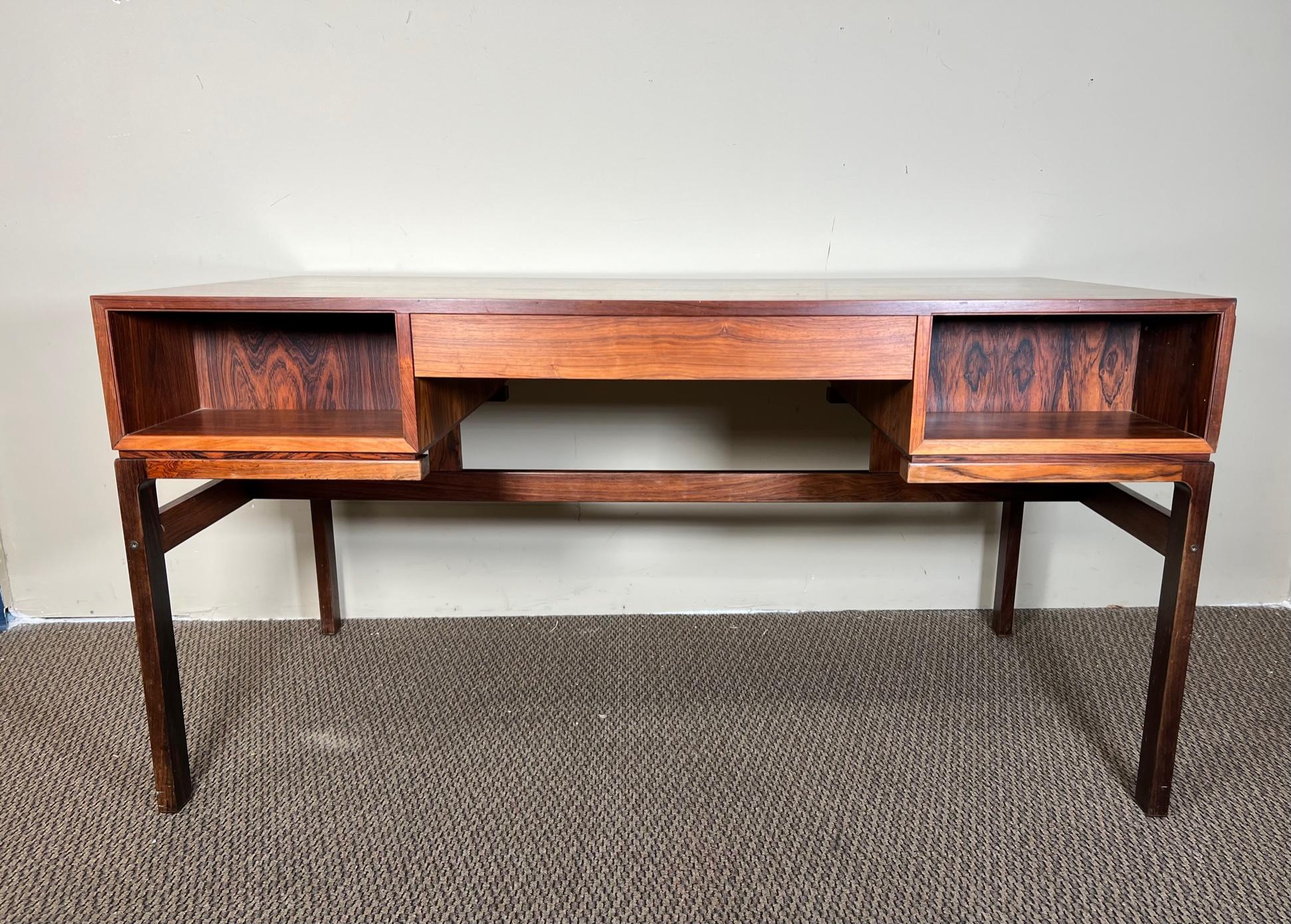 Mid-Century Modern Danish Rosewood Free Standing Desk by Arne Wahl Iversen For Sale 9