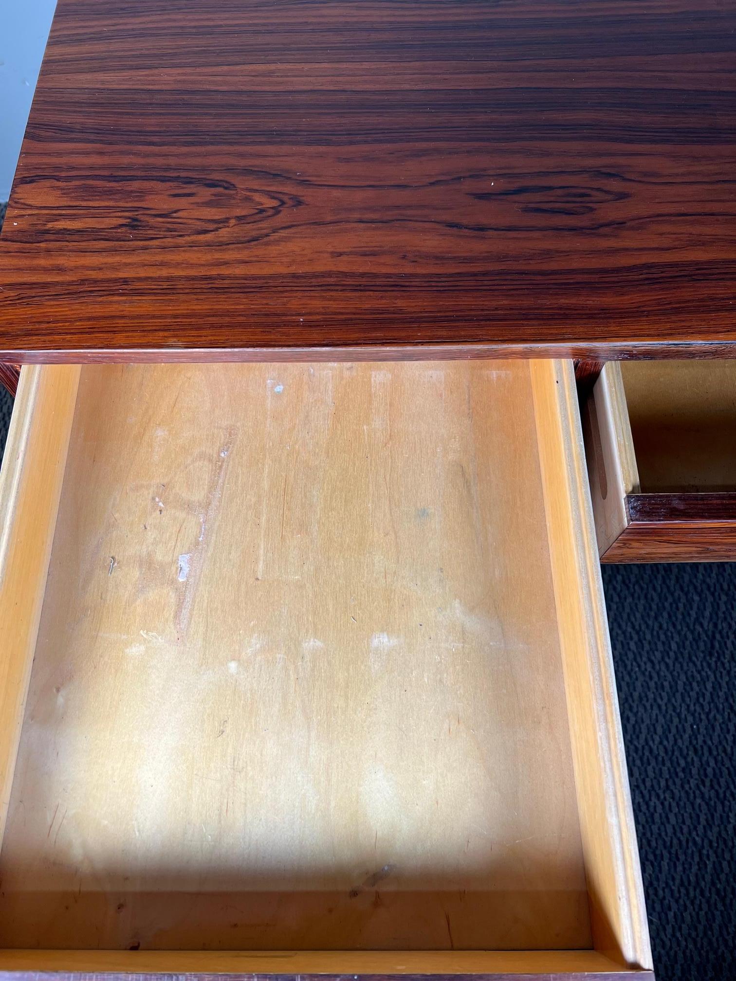Veneer Mid-Century Modern Danish Rosewood Free Standing Desk by Arne Wahl Iversen For Sale