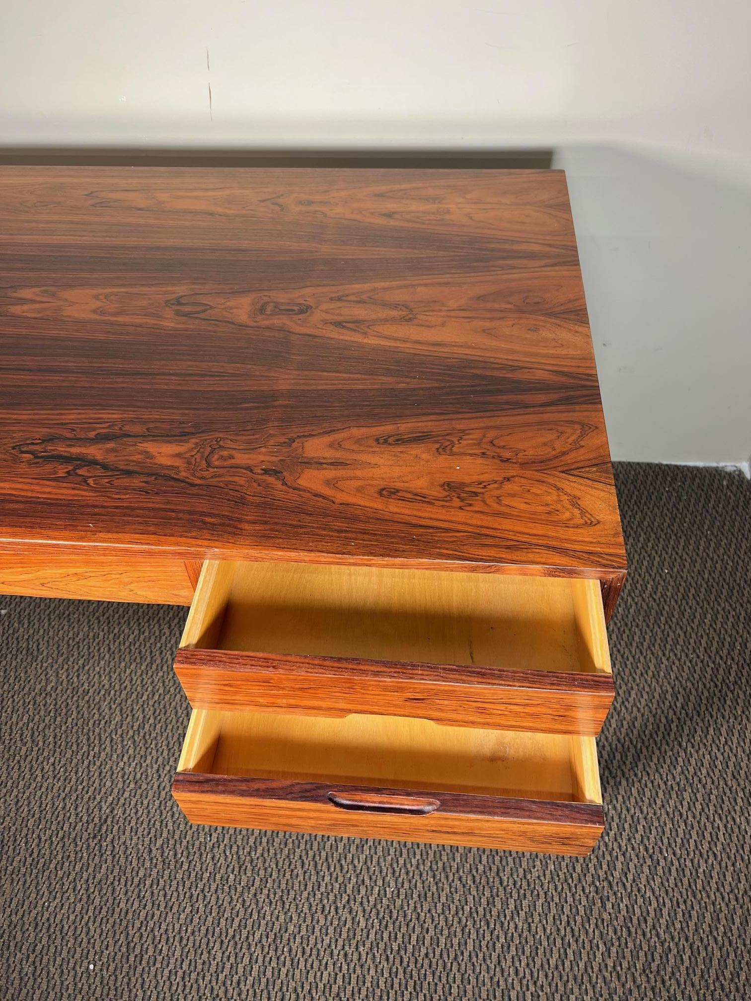 Veneer Mid-Century Modern Danish Rosewood Free Standing Desk by Arne Wahl Iversen For Sale