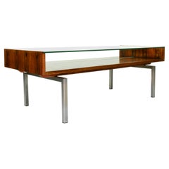 Mid-Century Modern Danish Rosewood Glass Top Coffee Table