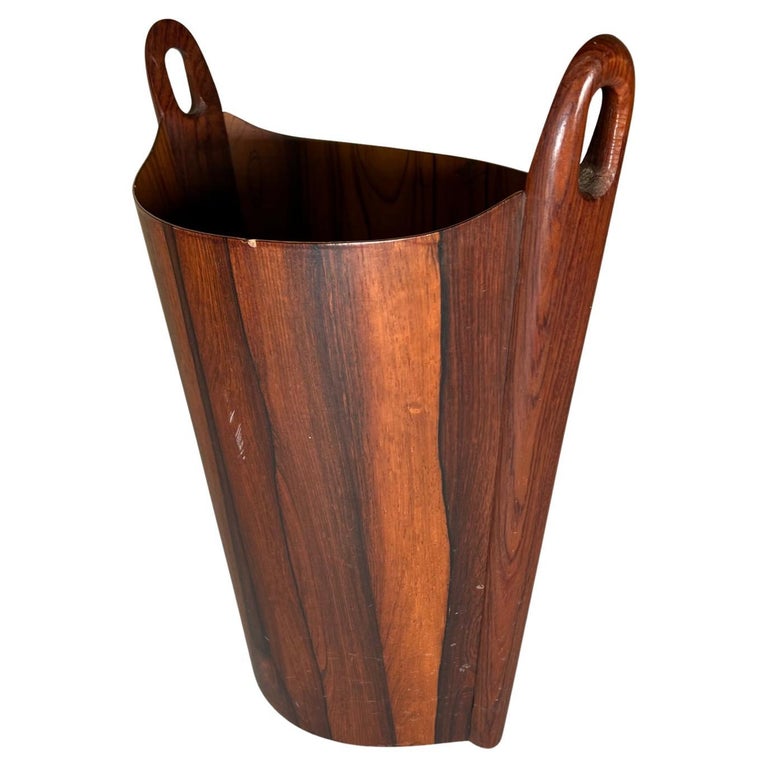 MidCentury Modern Danish Rosewood Paper Waste Basket Einar Barnes P.S