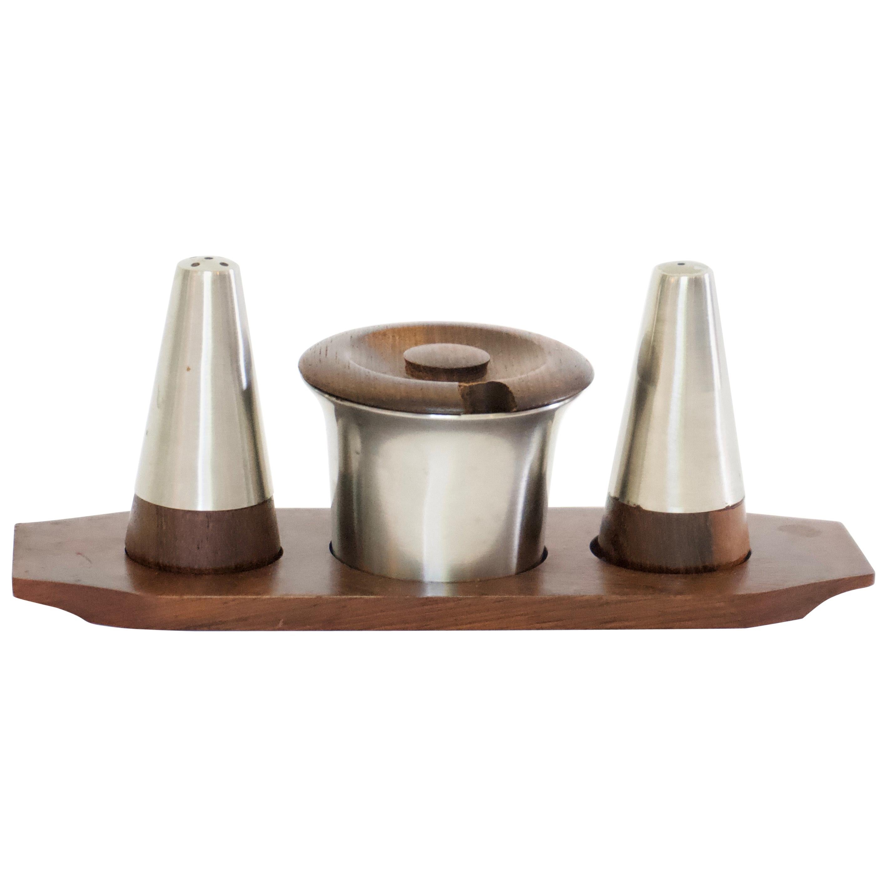 Mid-Century Modern Danish Rosewood Salt and Pepper Shaker Set by Lundtofte For Sale