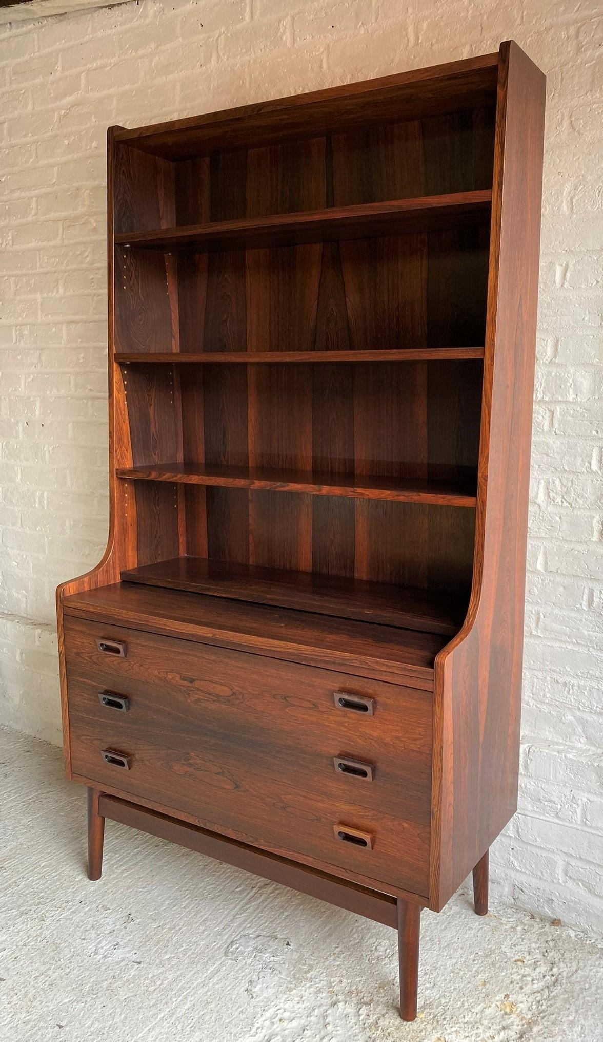 Mid-Century Modern Danish Rosewood Secretaire Bookcase by Johannes Sorth, 1965 In Good Condition In Richmond, Surrey