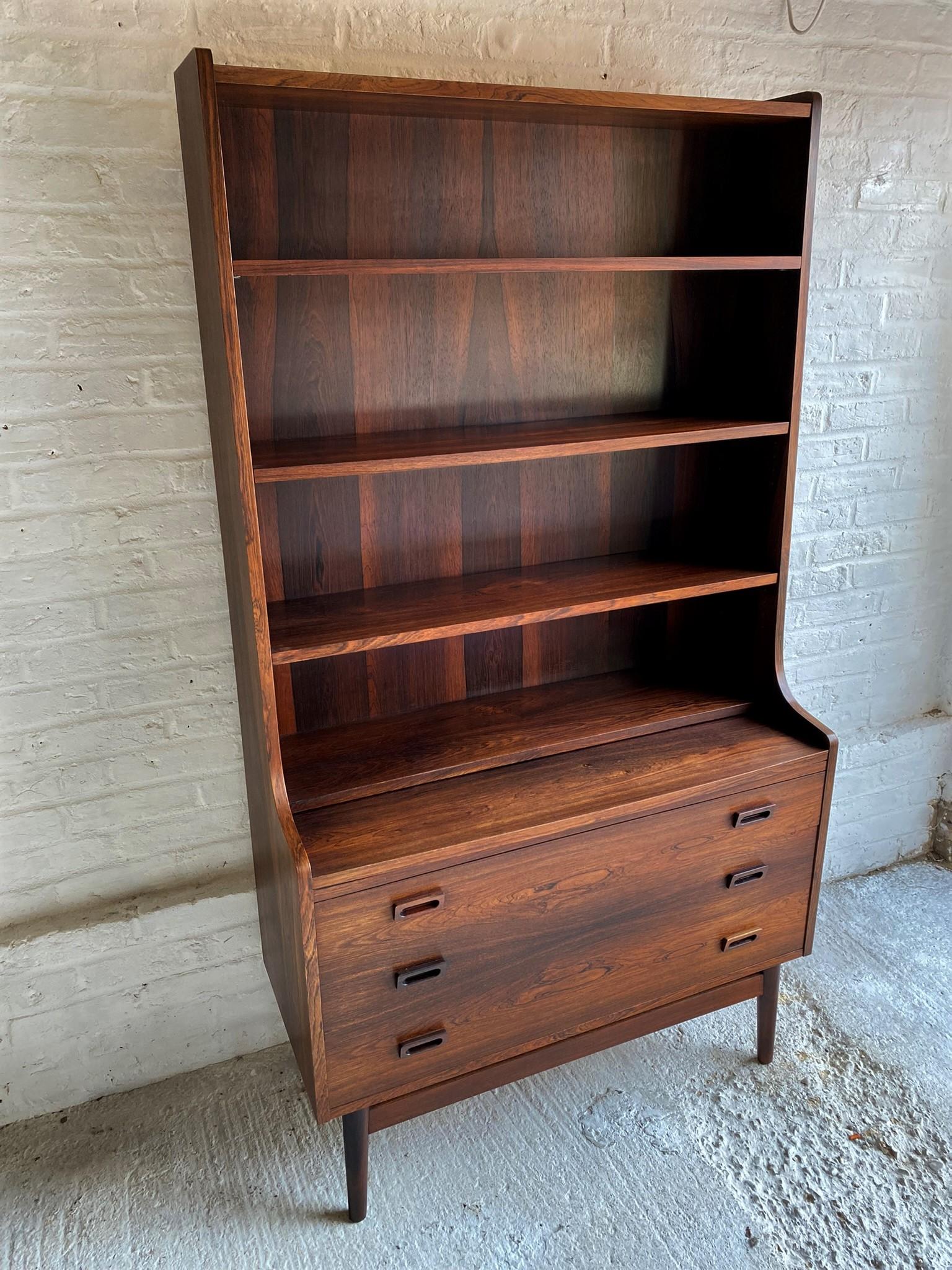 Mid-Century Modern Danish Rosewood Secretaire Bookcase by Johannes Sorth, 1965 4