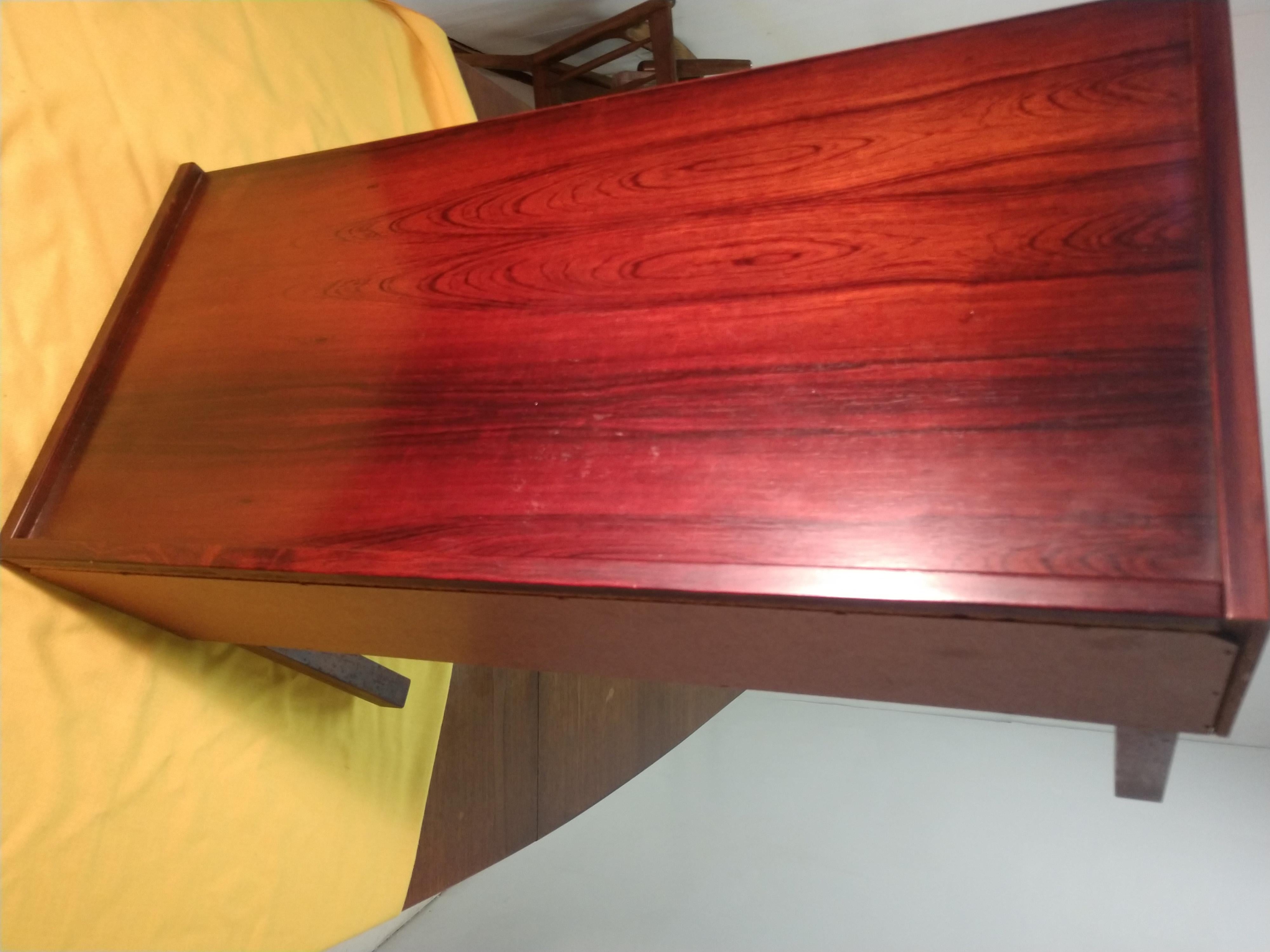 Mid-Century Modern Danish Rosewood Three-Drawer Side End Table For Sale 5