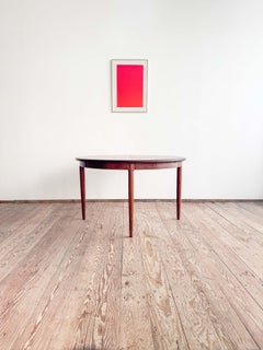 Mid-Century Modern Danish Round Extendable Teak Dining Table by Niels O. Møller