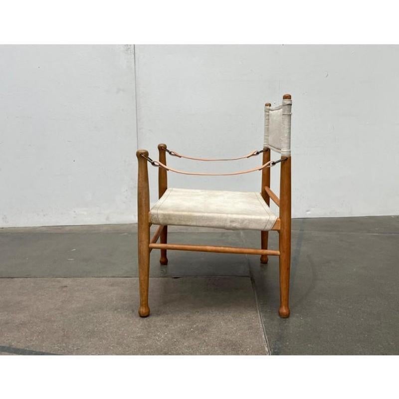 Cotton Mid-Century Modern Danish Safari Chair from Farstrup, 1960s For Sale