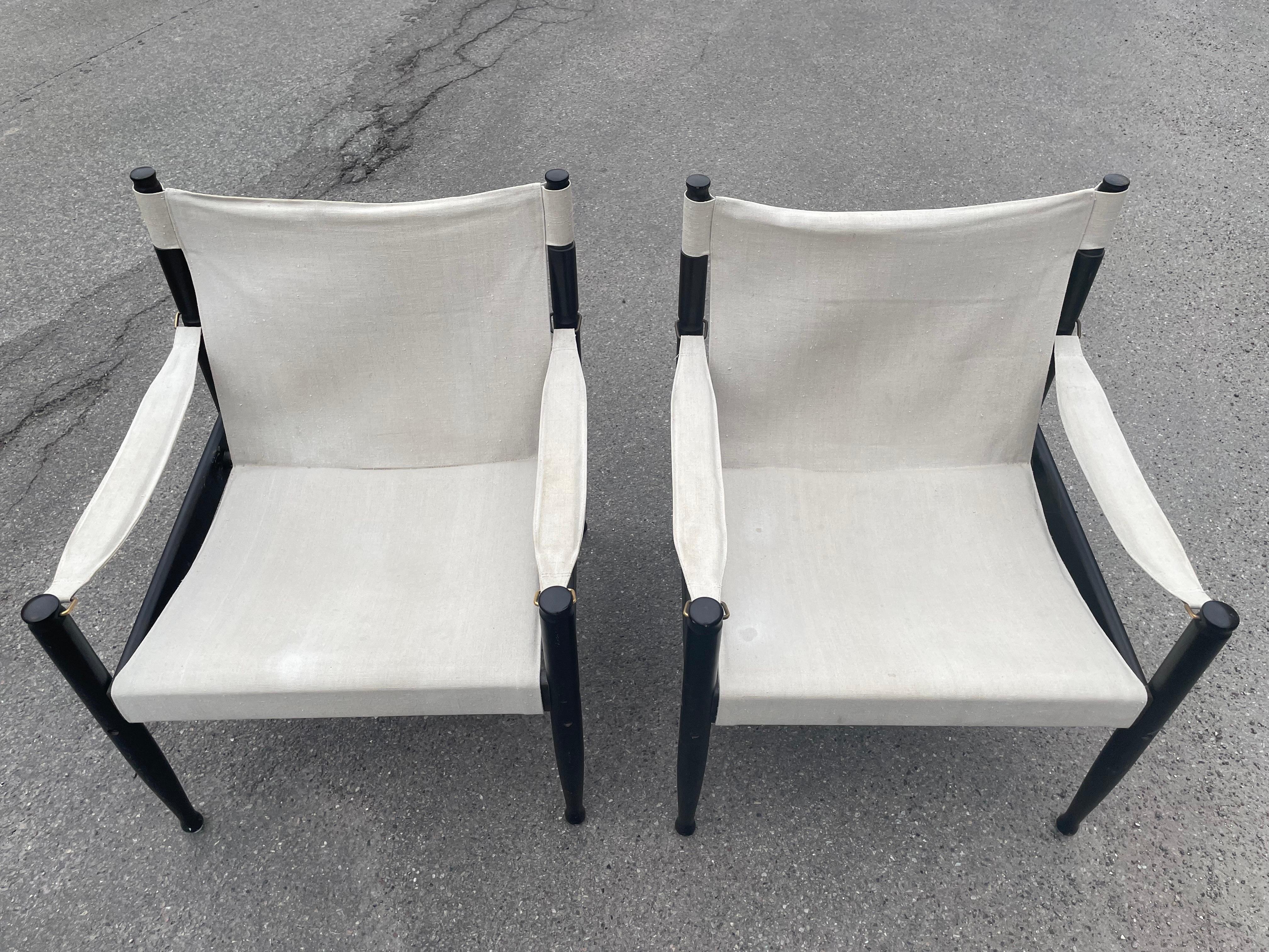 Dänische Safari-Stühle aus der Mitte des Jahrhunderts von Erik Wørts für Eilersen 1960s (Moderne der Mitte des Jahrhunderts) im Angebot