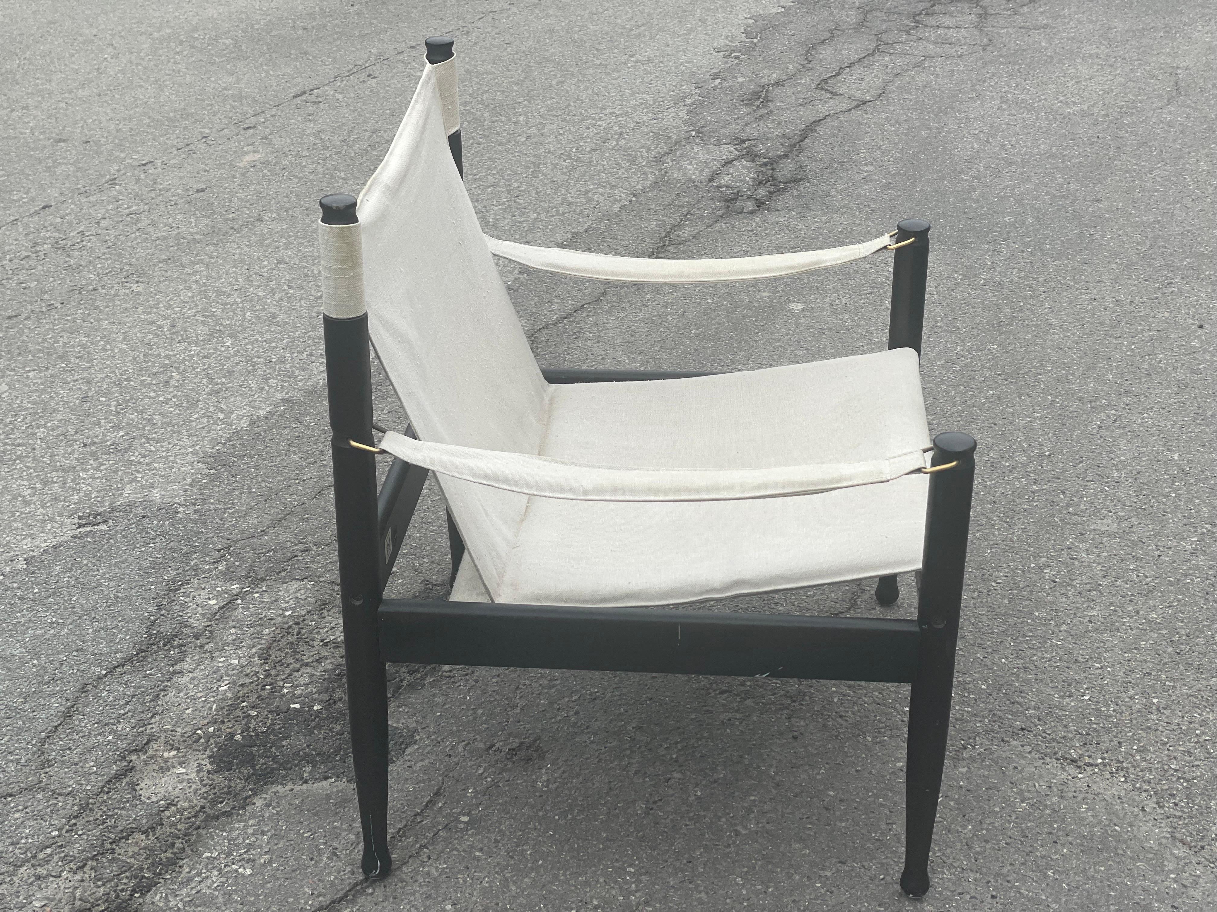Tela Sedie Safari danesi moderne di metà secolo di Erik Wørts per Eilersen, anni '60 in vendita