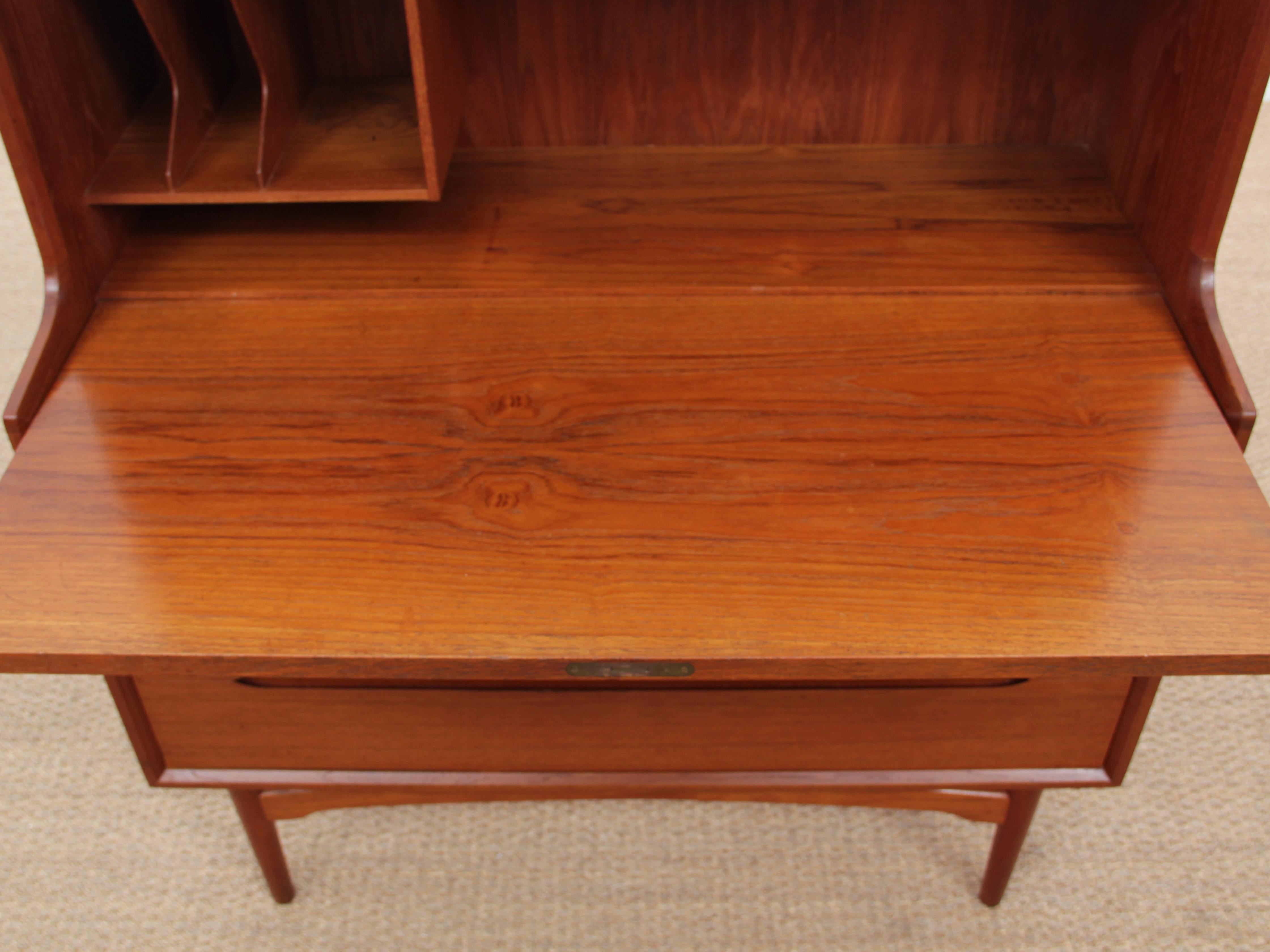 Scandinavian Mid-Century Modern Danish Secretary in Teak by Arne Wahl Iversen