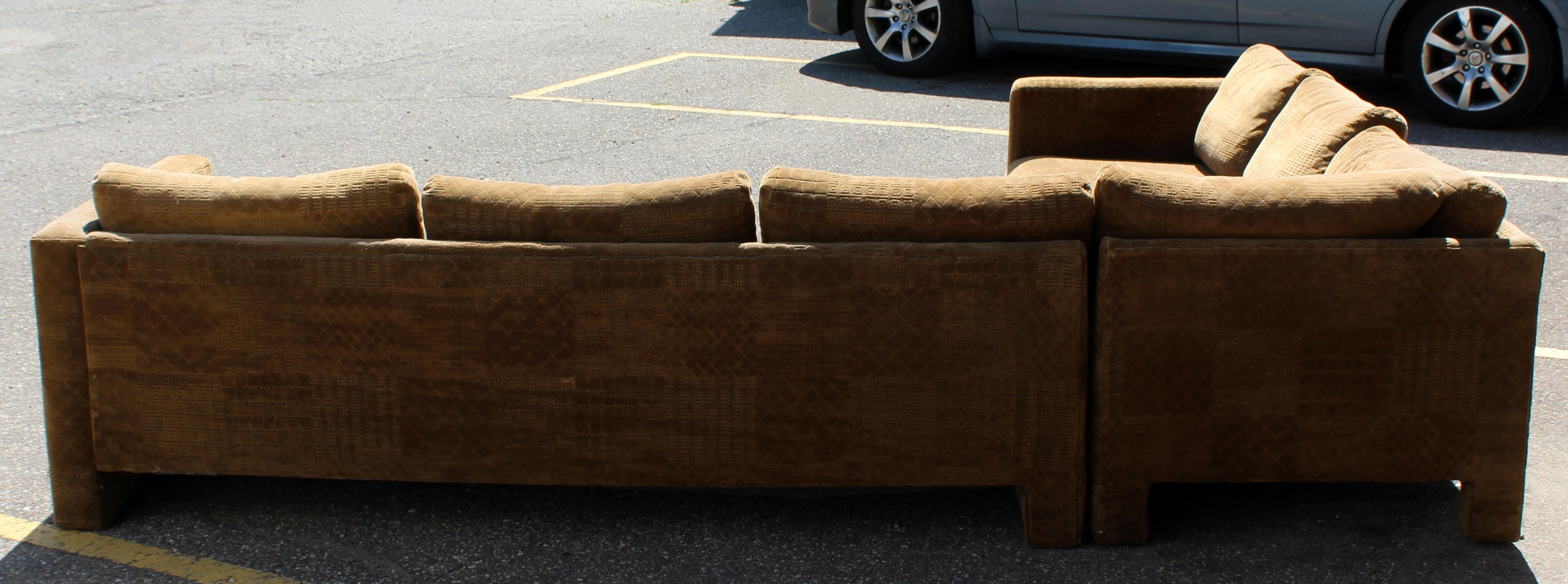 Mid-Century Modern Danish Selig 2 Pc Sofa Sectional, 1970s In Good Condition In Keego Harbor, MI