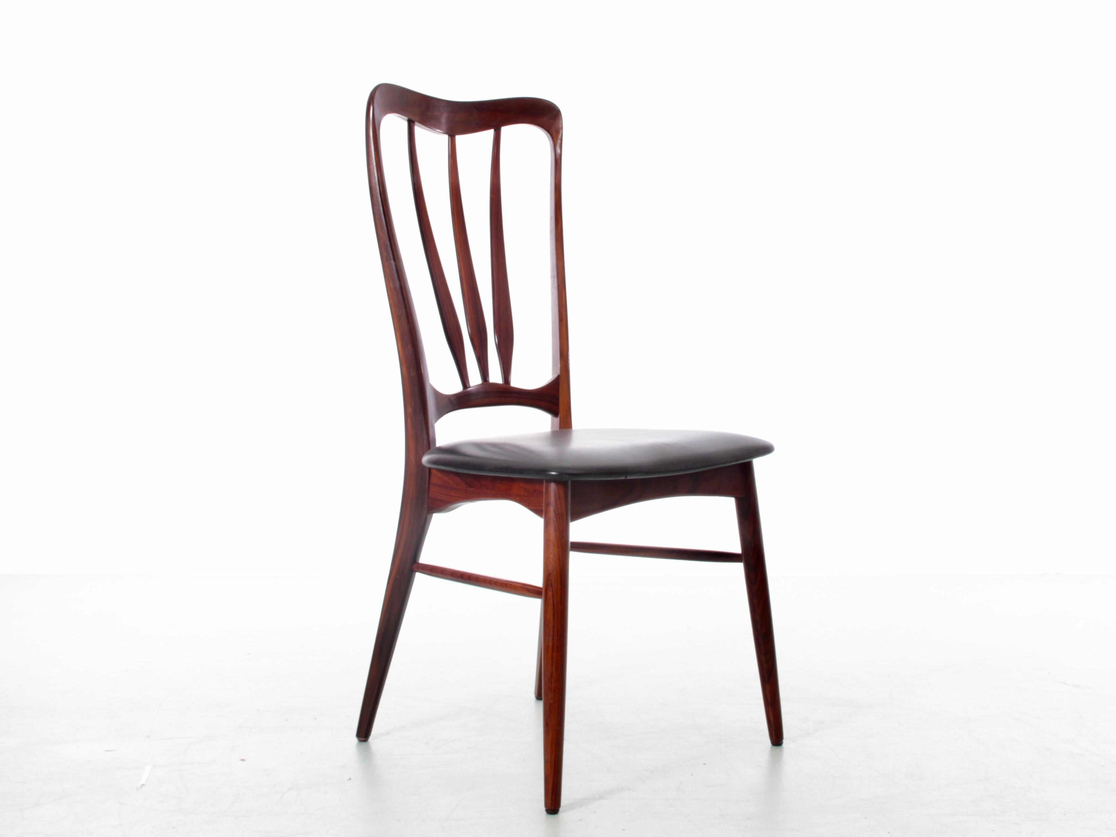 Scandinavian Modern Mid-Century Modern Danish Set of 4 Chairs in Rosewood Model Ingrid For Sale