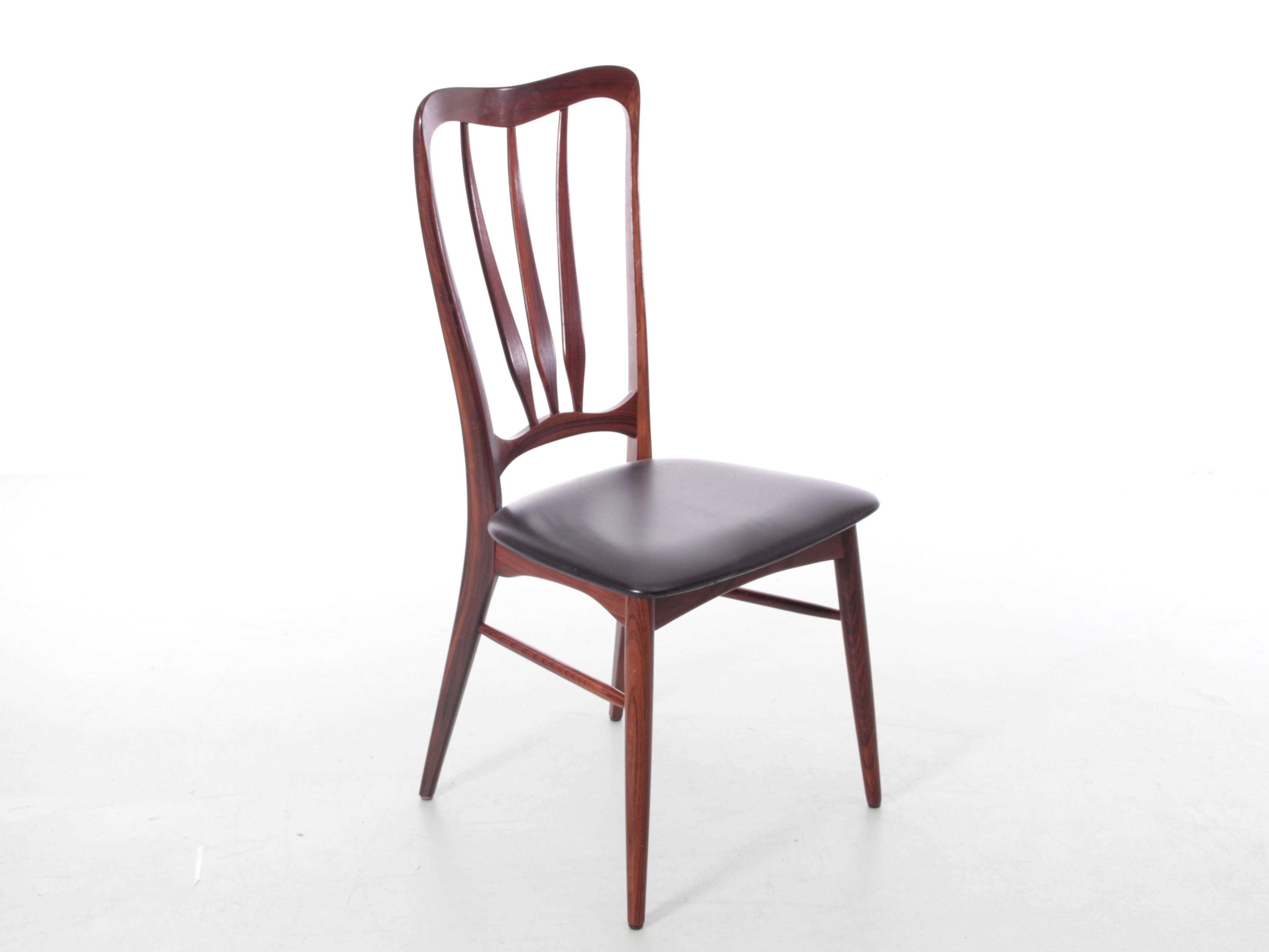 Scandinavian Mid-Century Modern Danish Set of 4 Chairs in Rosewood Model Ingrid For Sale