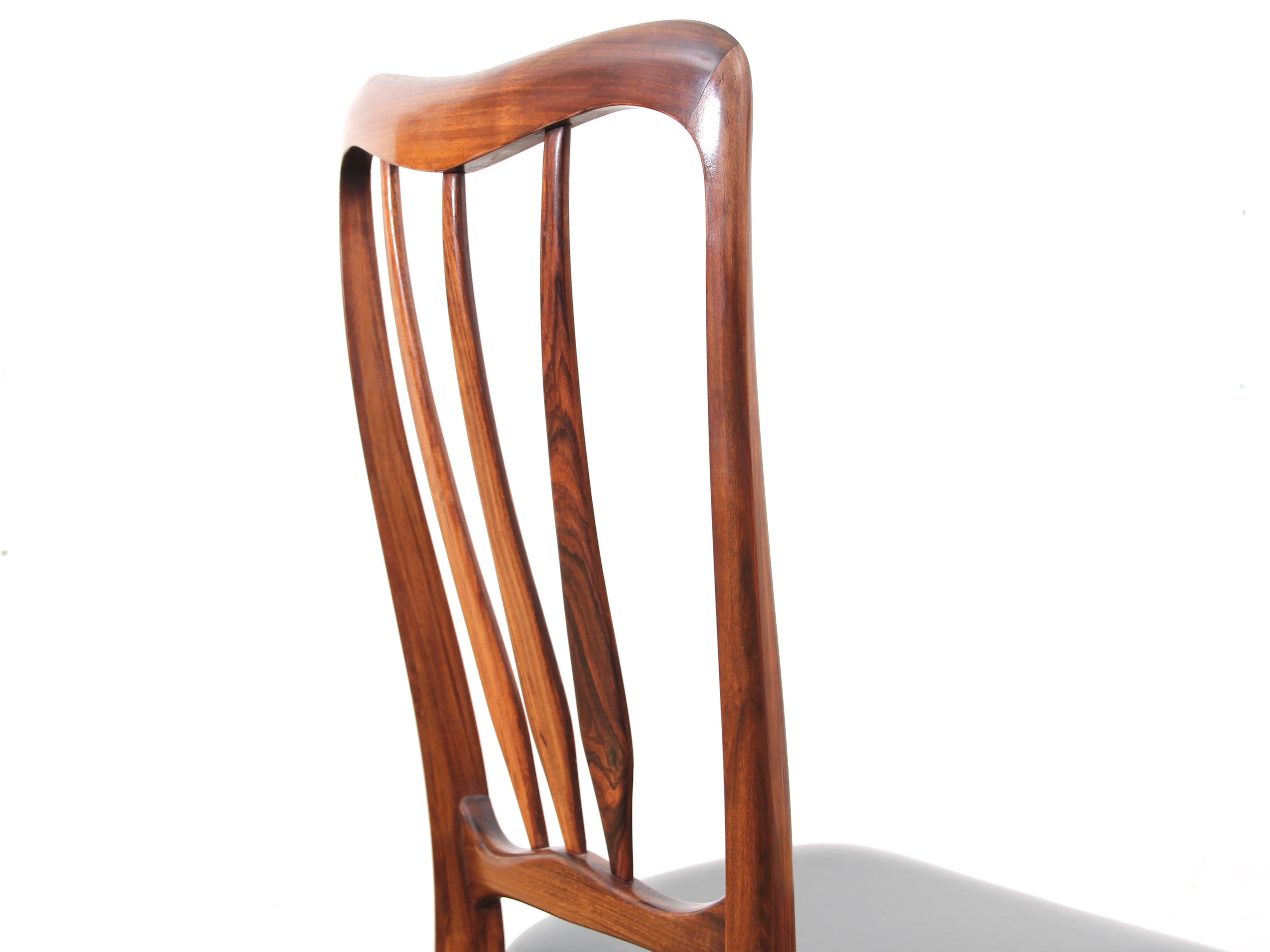 Mid-Century Modern Danish Set of 4 Chairs in Rosewood Model Ingrid For Sale 2