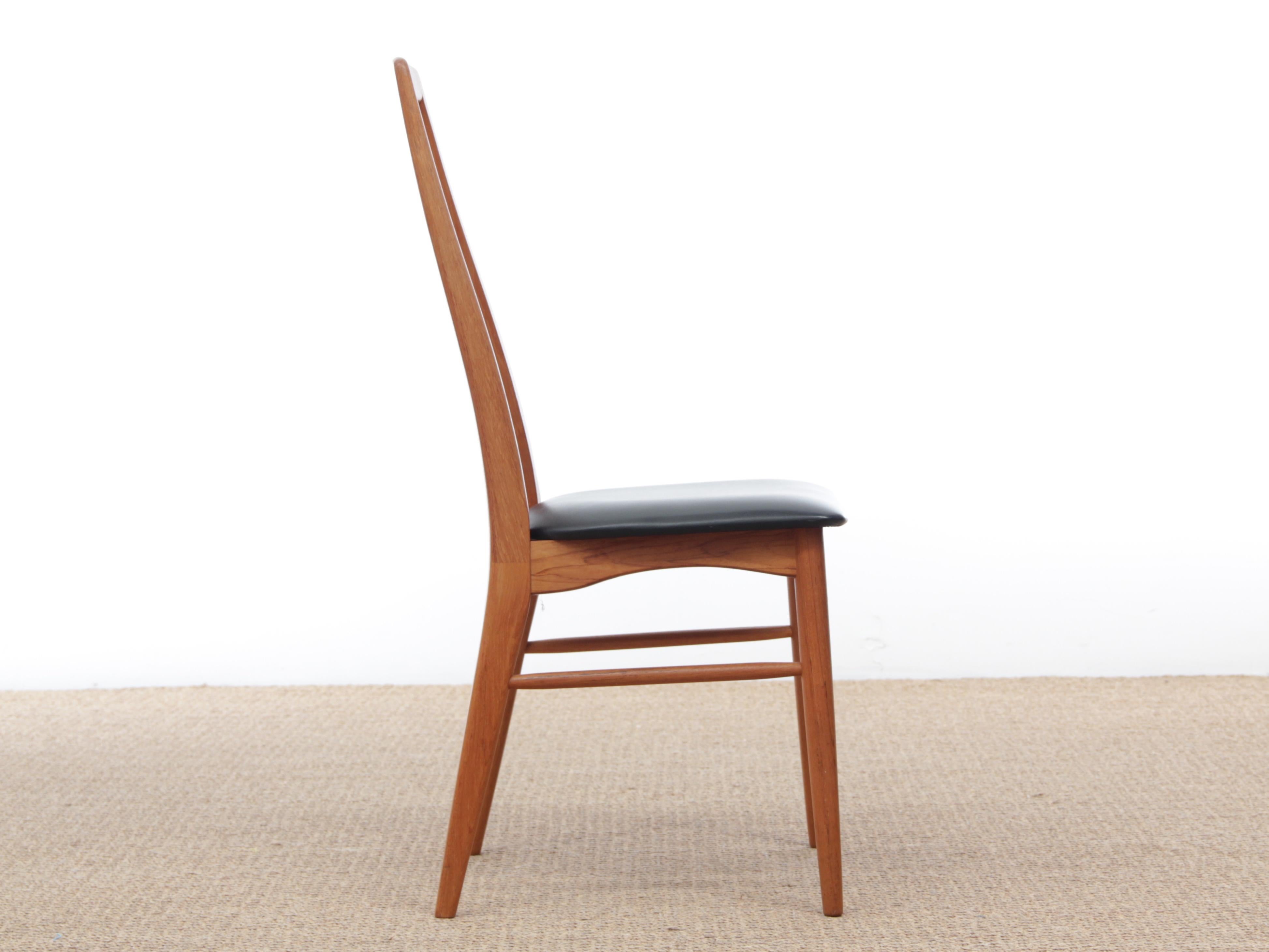 Mid-Century Modern Danish Set of 4 Chairs in Teak Model Eva by Niels Kofoed In Good Condition For Sale In Courbevoie, FR