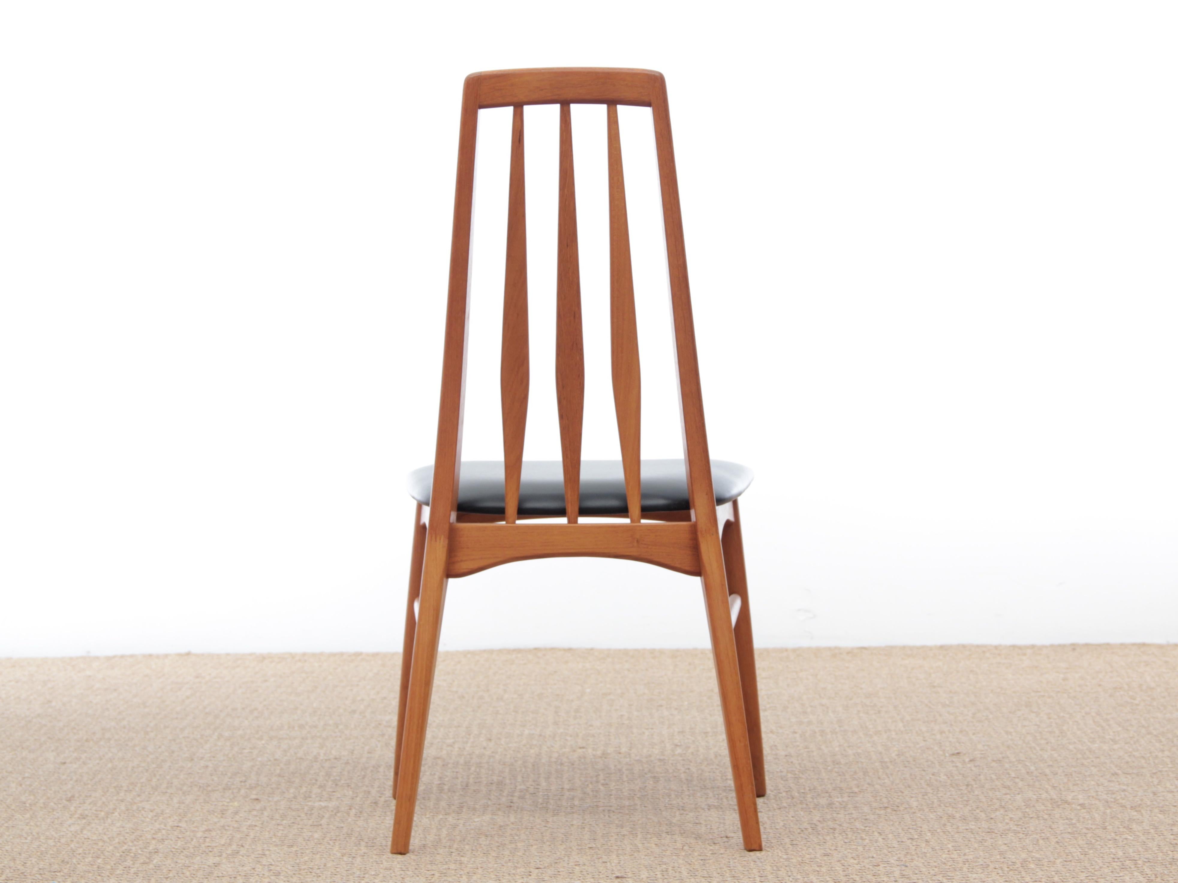 Mid-Century Modern Danish Set of 4 Chairs in Teak Model Eva by Niels Kofoed In Good Condition For Sale In Courbevoie, FR