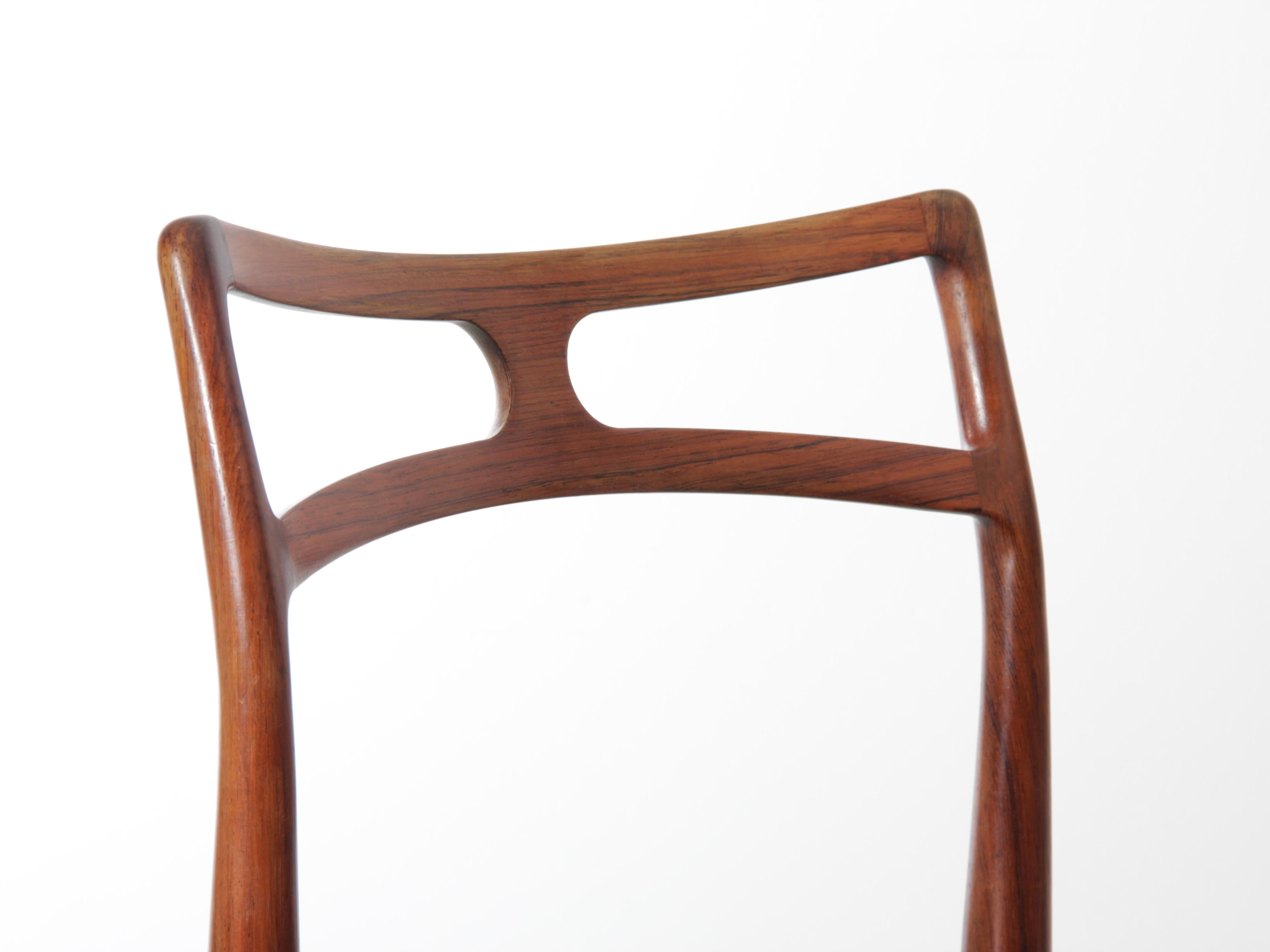 Ensemble de 6 chaises de salle à manger danoises en bois de rose, de style moderne du milieu du siècle dernier, par Andersen en vente 3