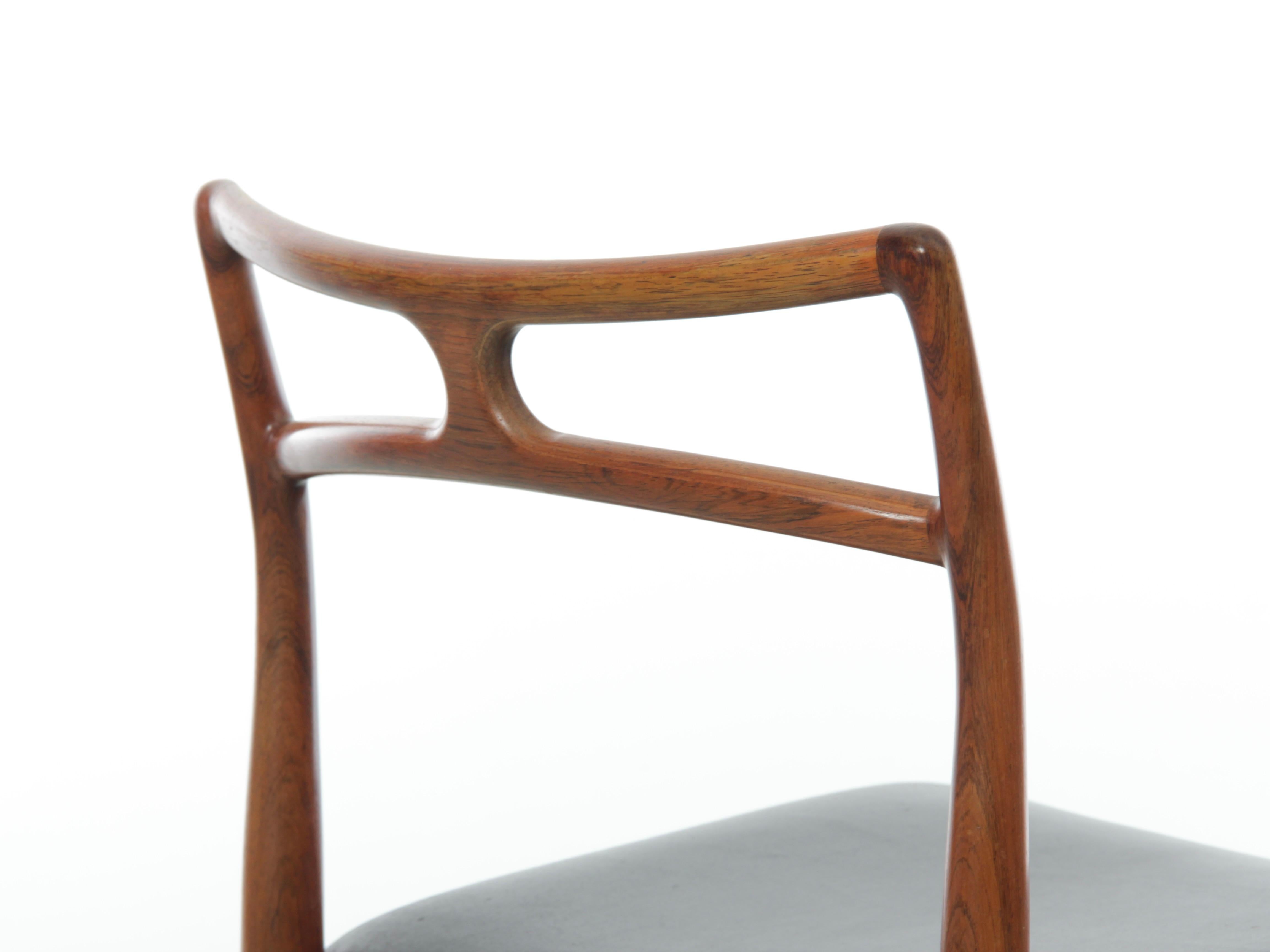 Ensemble de 6 chaises de salle à manger danoises en bois de rose, de style moderne du milieu du siècle dernier, par Andersen en vente 4