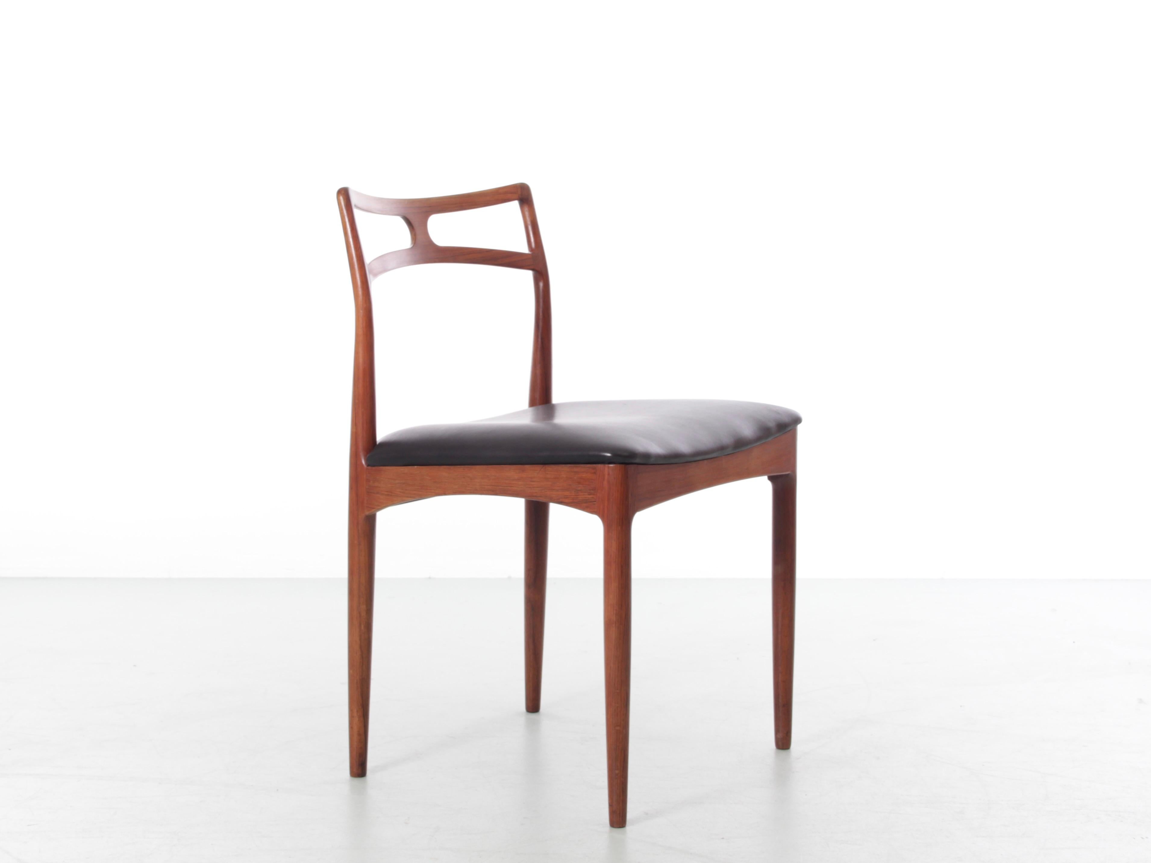 Scandinave moderne Ensemble de 6 chaises de salle à manger danoises en bois de rose, de style moderne du milieu du siècle dernier, par Andersen en vente