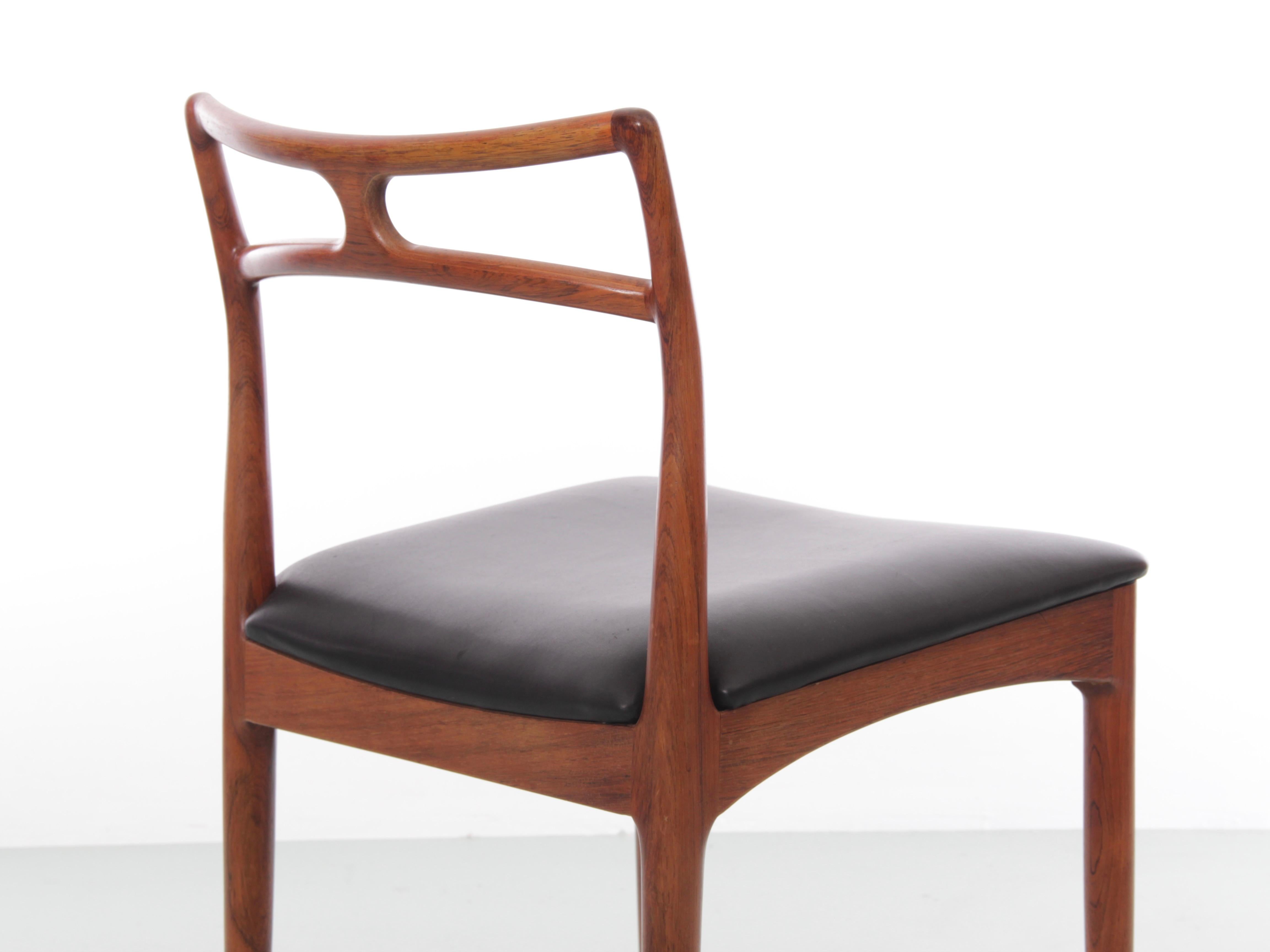 Ensemble de 6 chaises de salle à manger danoises en bois de rose, de style moderne du milieu du siècle dernier, par Andersen en vente 1