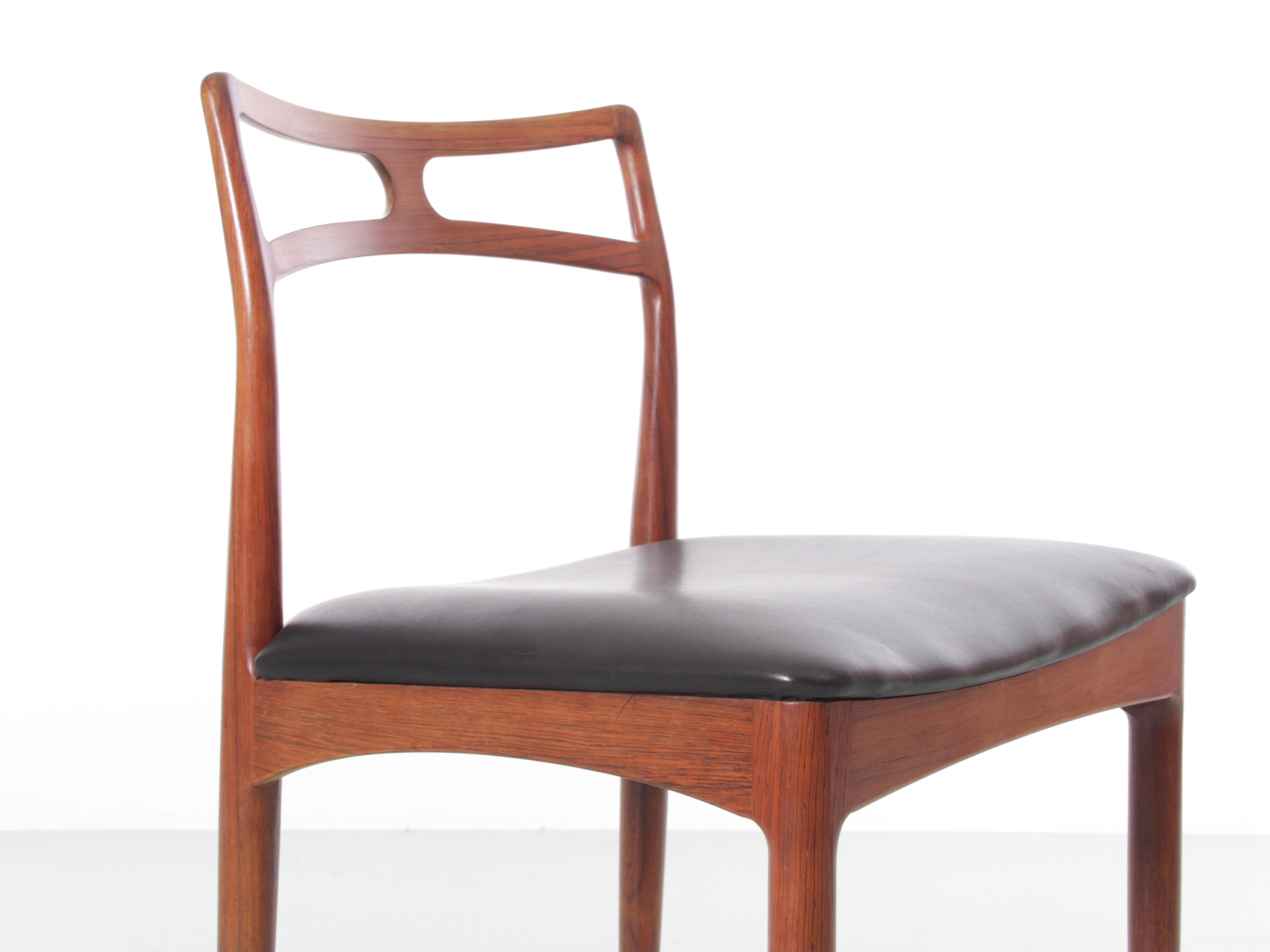 Ensemble de 6 chaises de salle à manger danoises en bois de rose, de style moderne du milieu du siècle dernier, par Andersen en vente 2