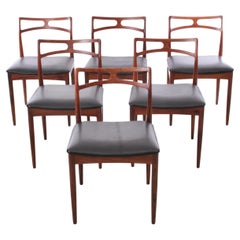 Mid-Century Modern Danish Set of 6 Dining Chairs in Rosewood by Andersen