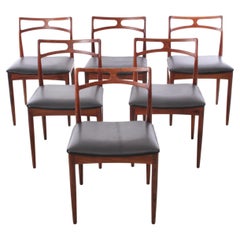 Ensemble de 6 chaises de salle à manger danoises en bois de rose, de style moderne du milieu du siècle dernier, par Andersen