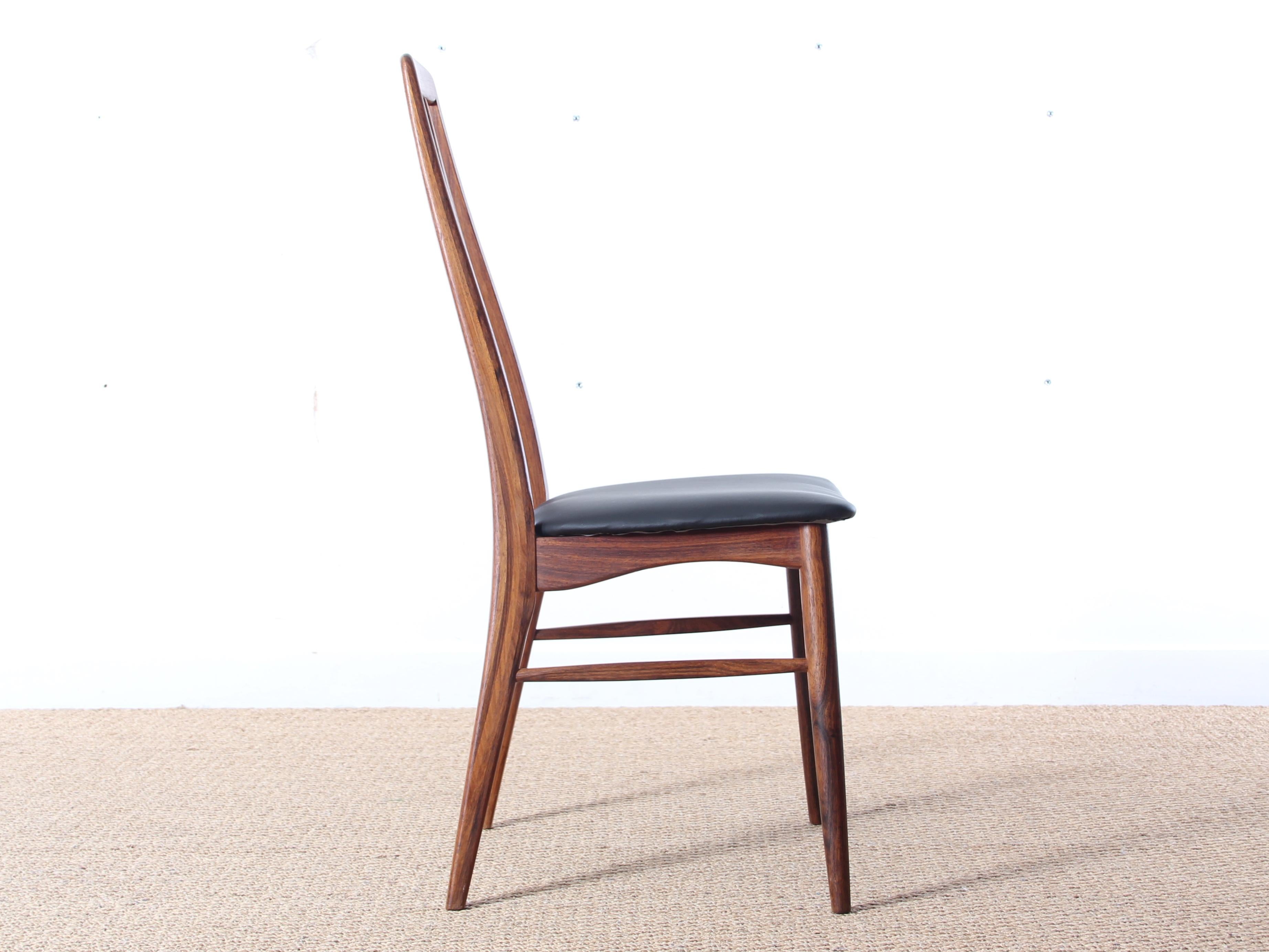 Mid-20th Century Mid-Century Modern Danish Set of 8 Chairs in Rosewood Model Eva by Niels Kof