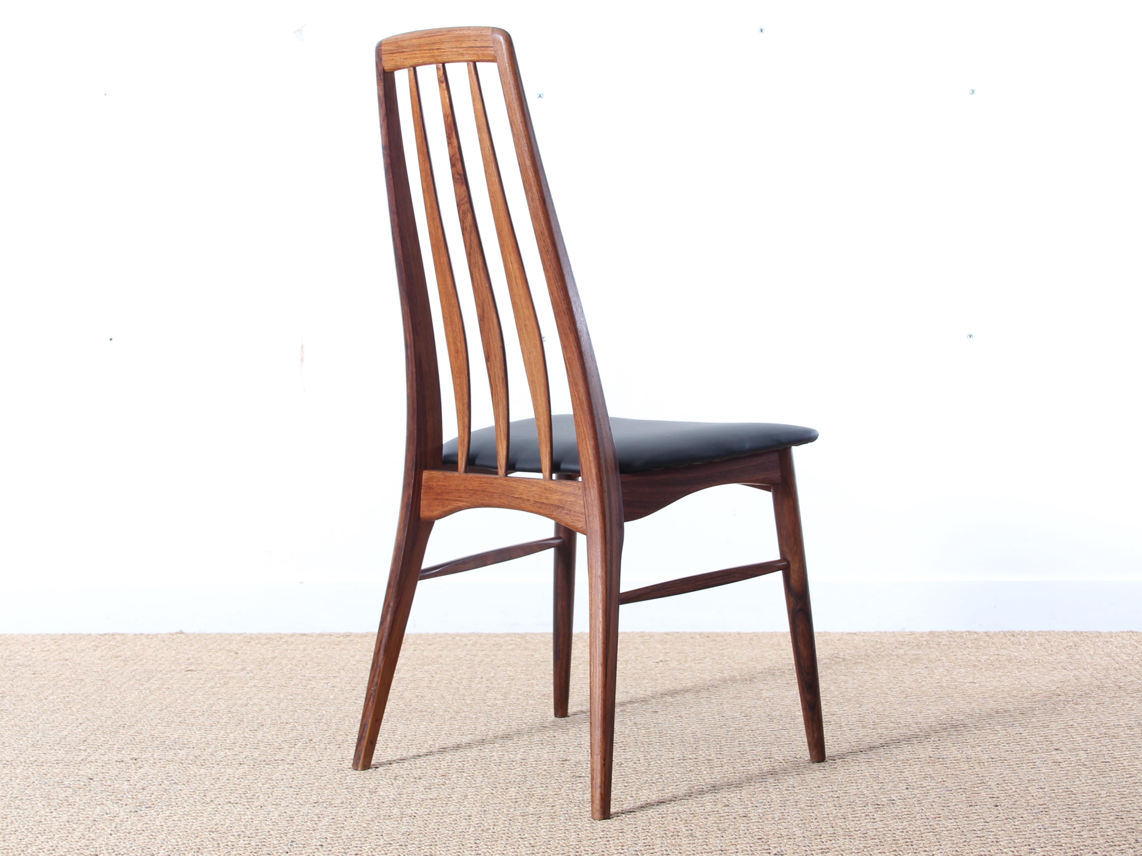 Mid-Century Modern Danish Set of 8 Chairs in Rosewood Model Eva by Niels Kof 1