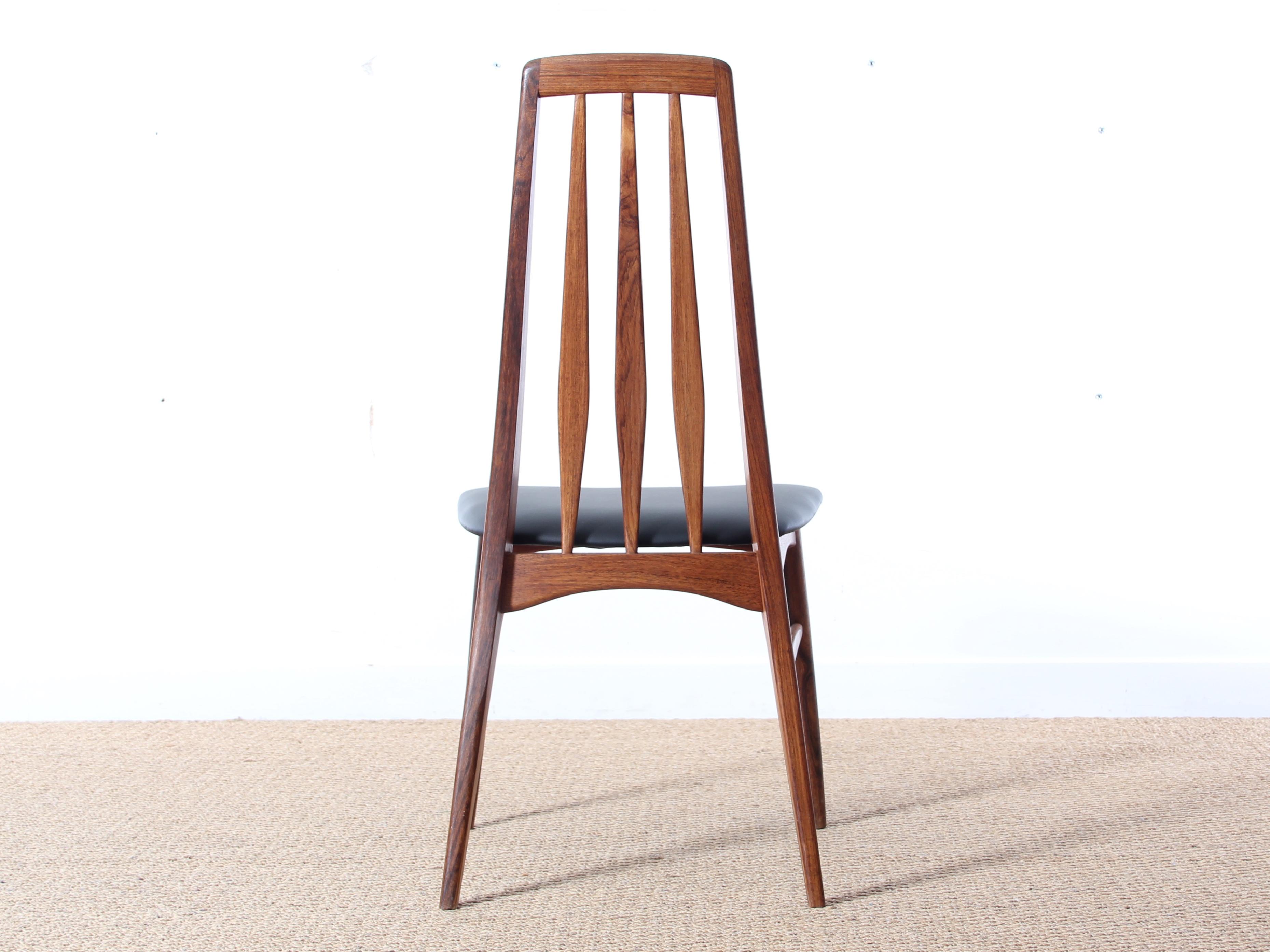 Mid-Century Modern Danish Set of 8 Chairs in Rosewood Model Eva by Niels Kof 2