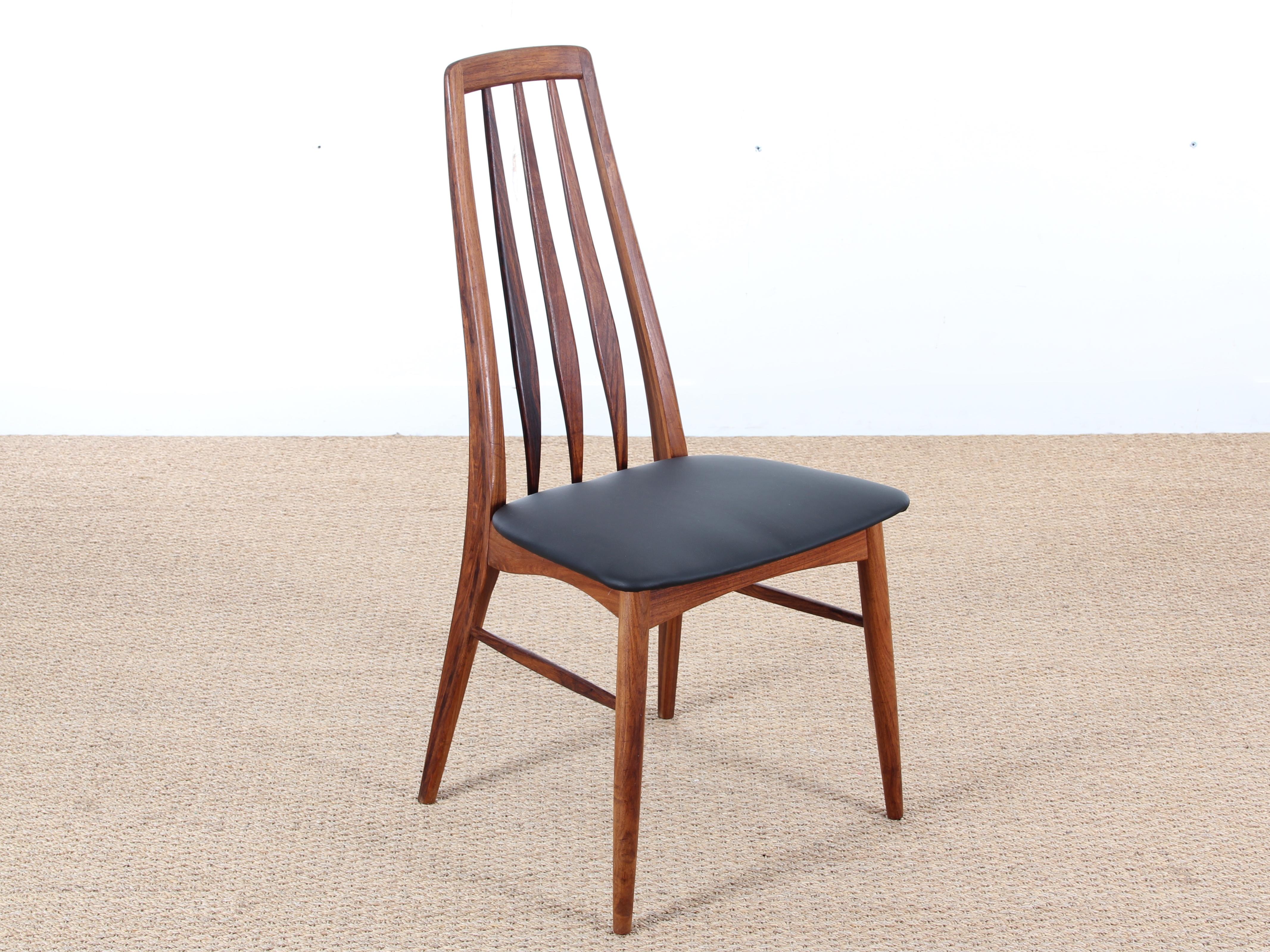 Mid-Century Modern Danish Set of 8 Chairs in Rosewood Model Eva by Niels Kof 3