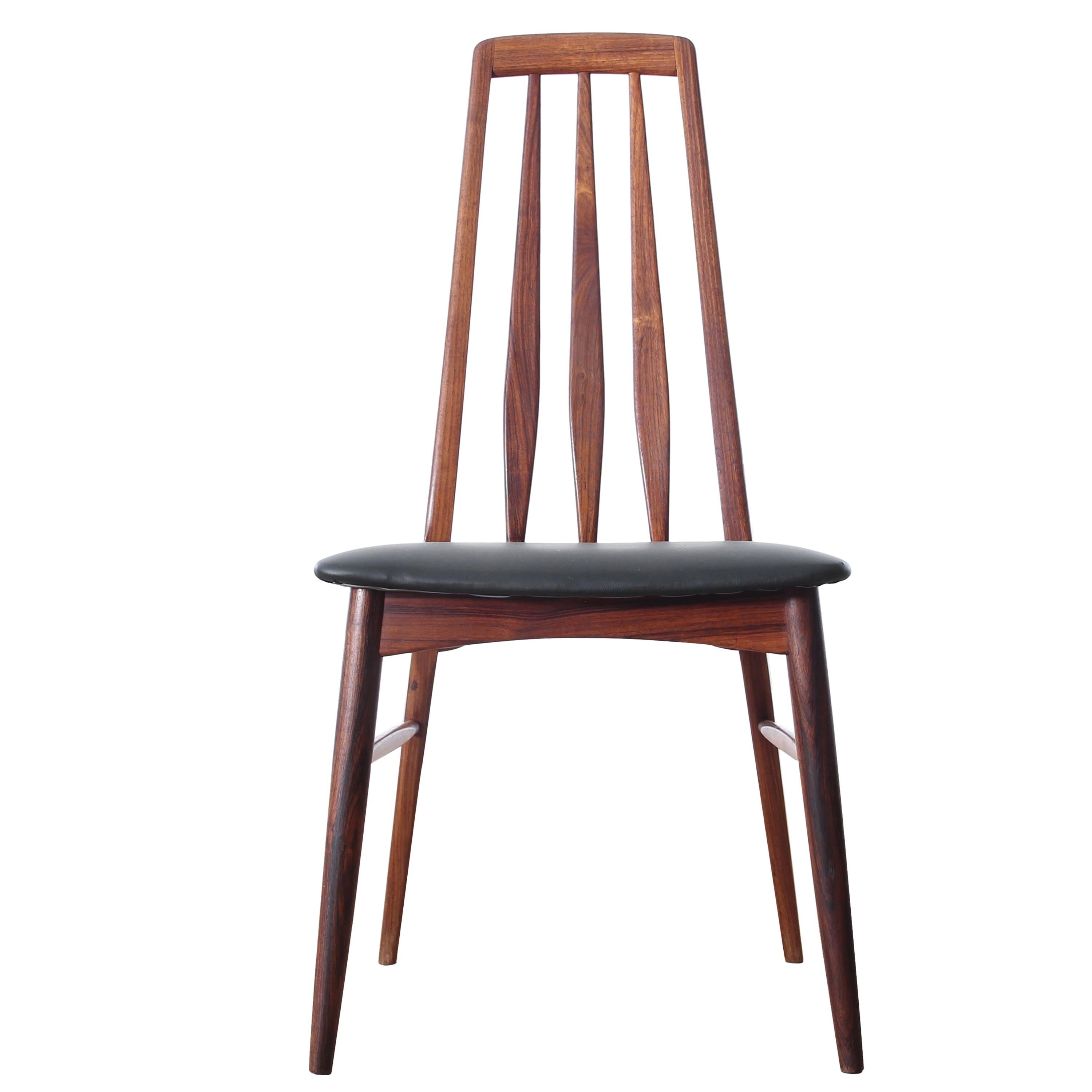 Mid-Century Modern Danish Set of 8 Chairs in Rosewood Model Eva by Niels Kof