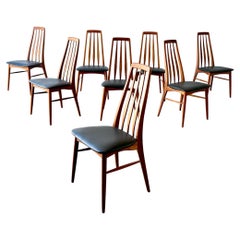 Mid-Century Modern Danish Set of 8 Chairs in Teak Model Eva by Niels Kofoed