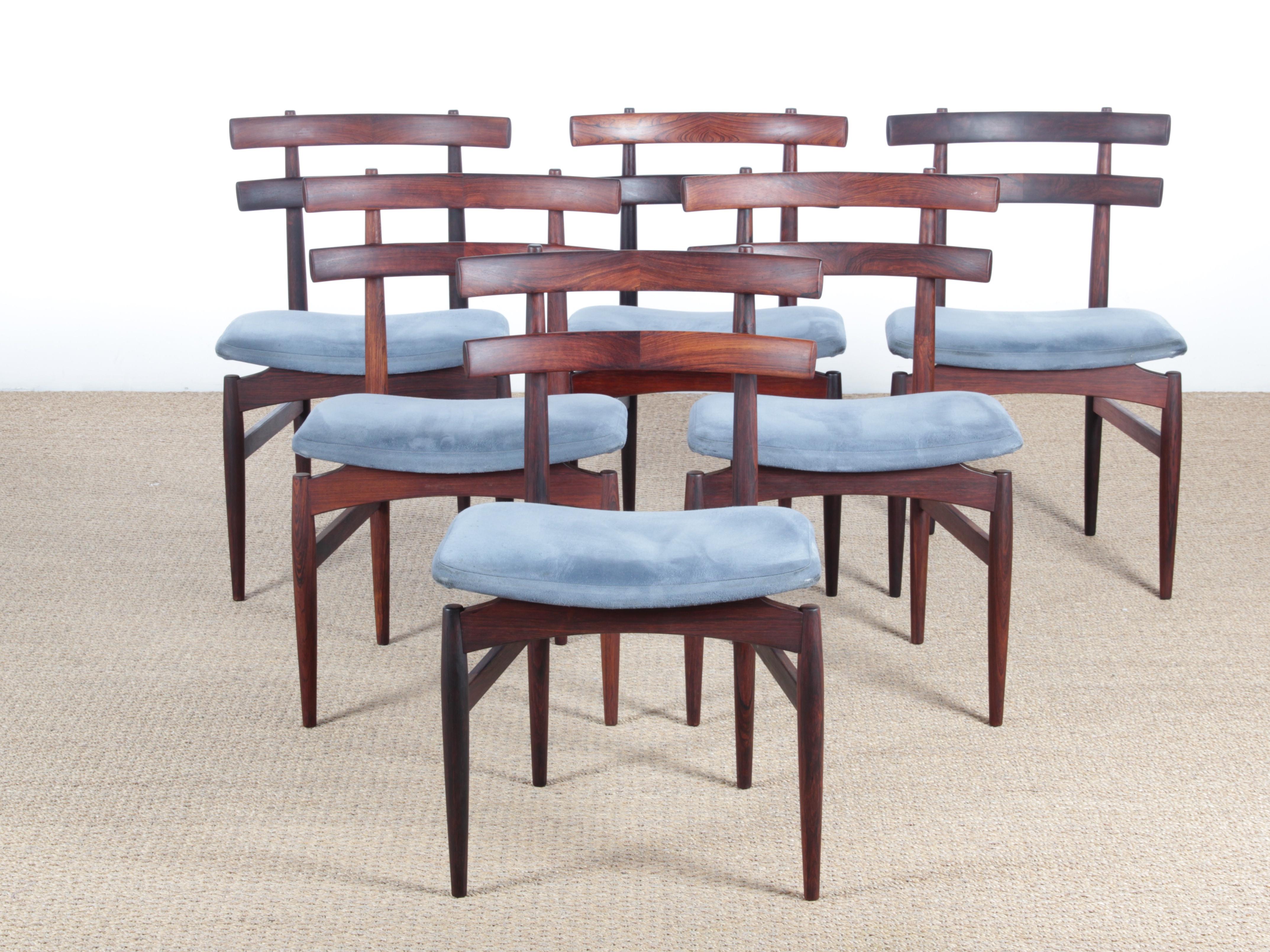 Mid-Century Modern Danish Set of Six Chairs in Rosewood by Poul Hundevad For Sale 11