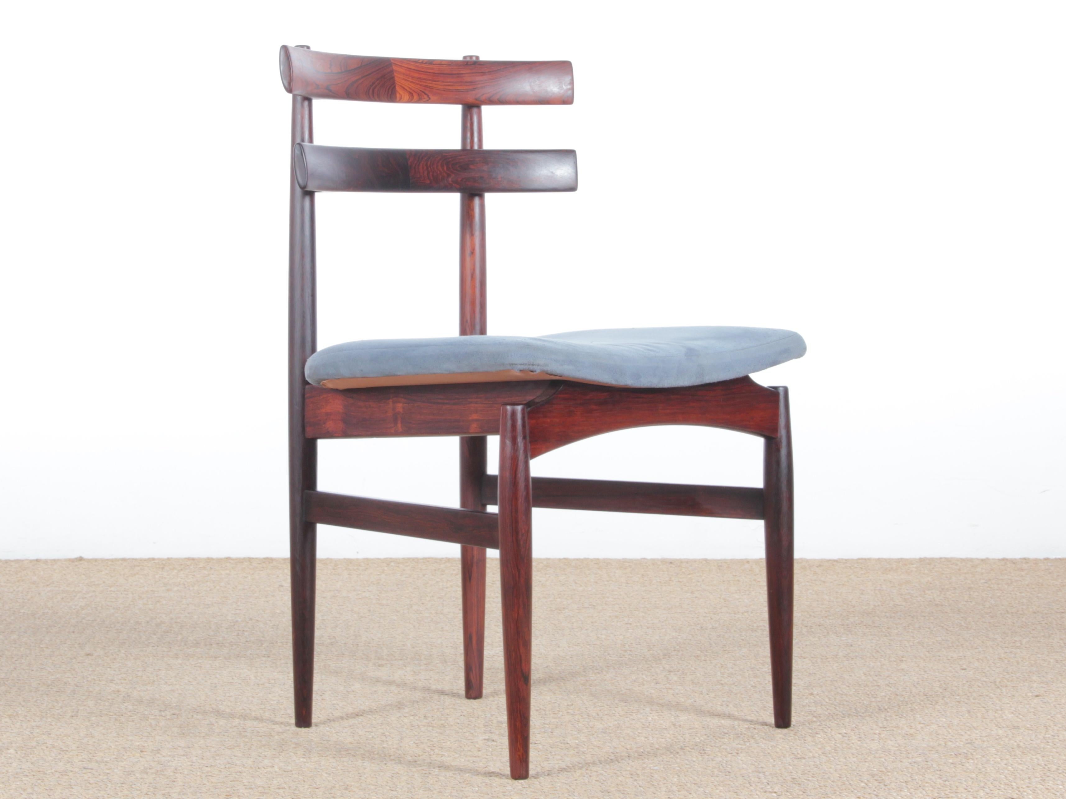 Mid-20th Century Mid-Century Modern Danish Set of Six Chairs in Rosewood by Poul Hundevad For Sale