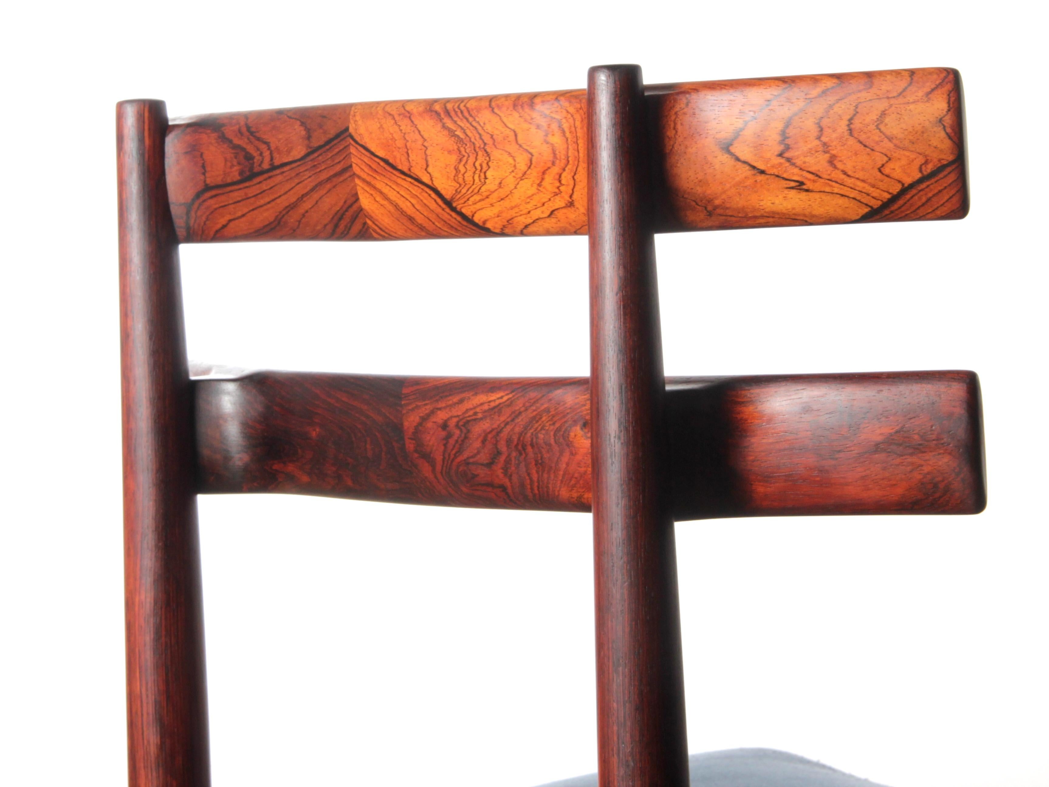 Mid-Century Modern Danish Set of Six Chairs in Rosewood by Poul Hundevad For Sale 3