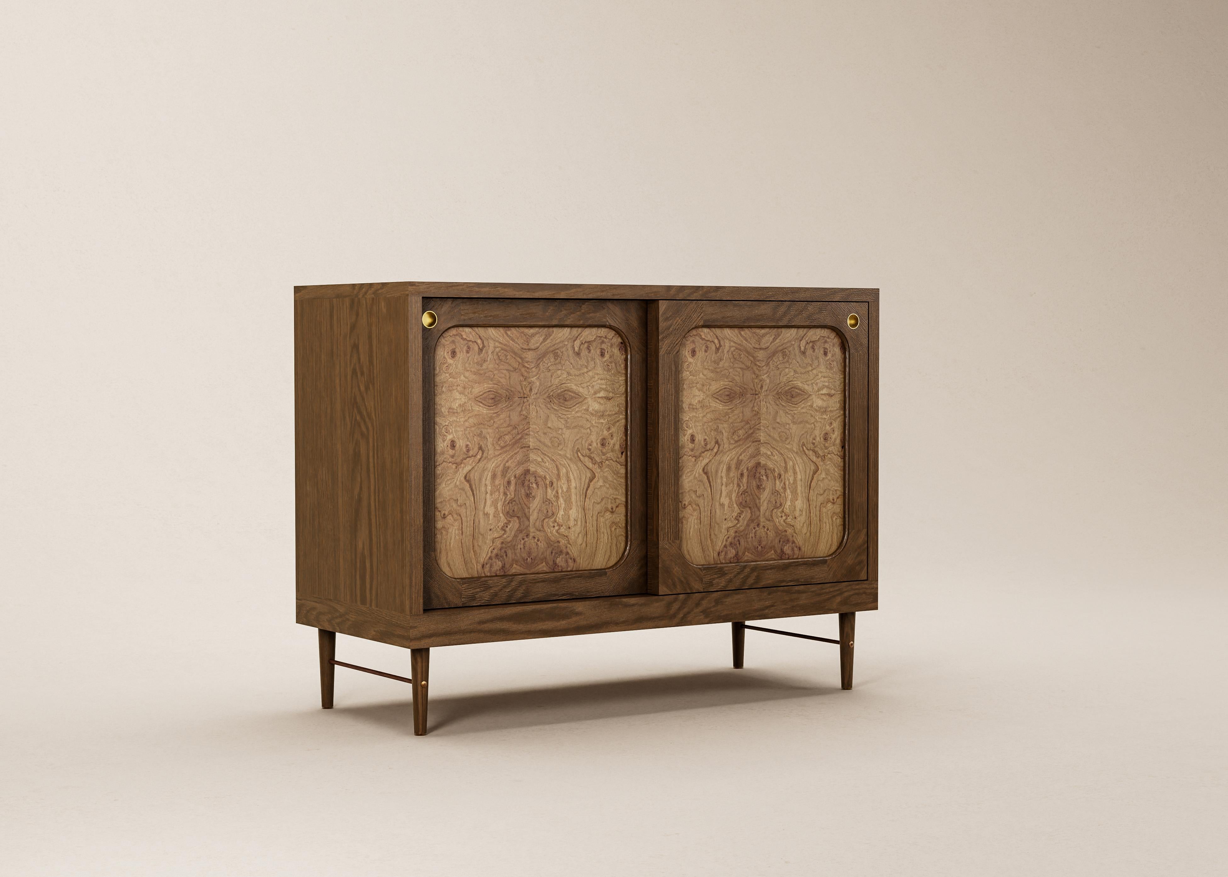 Mid-Century Modern Danish Sideboard in Cognac Oak and Natural Rattan — Small For Sale 4