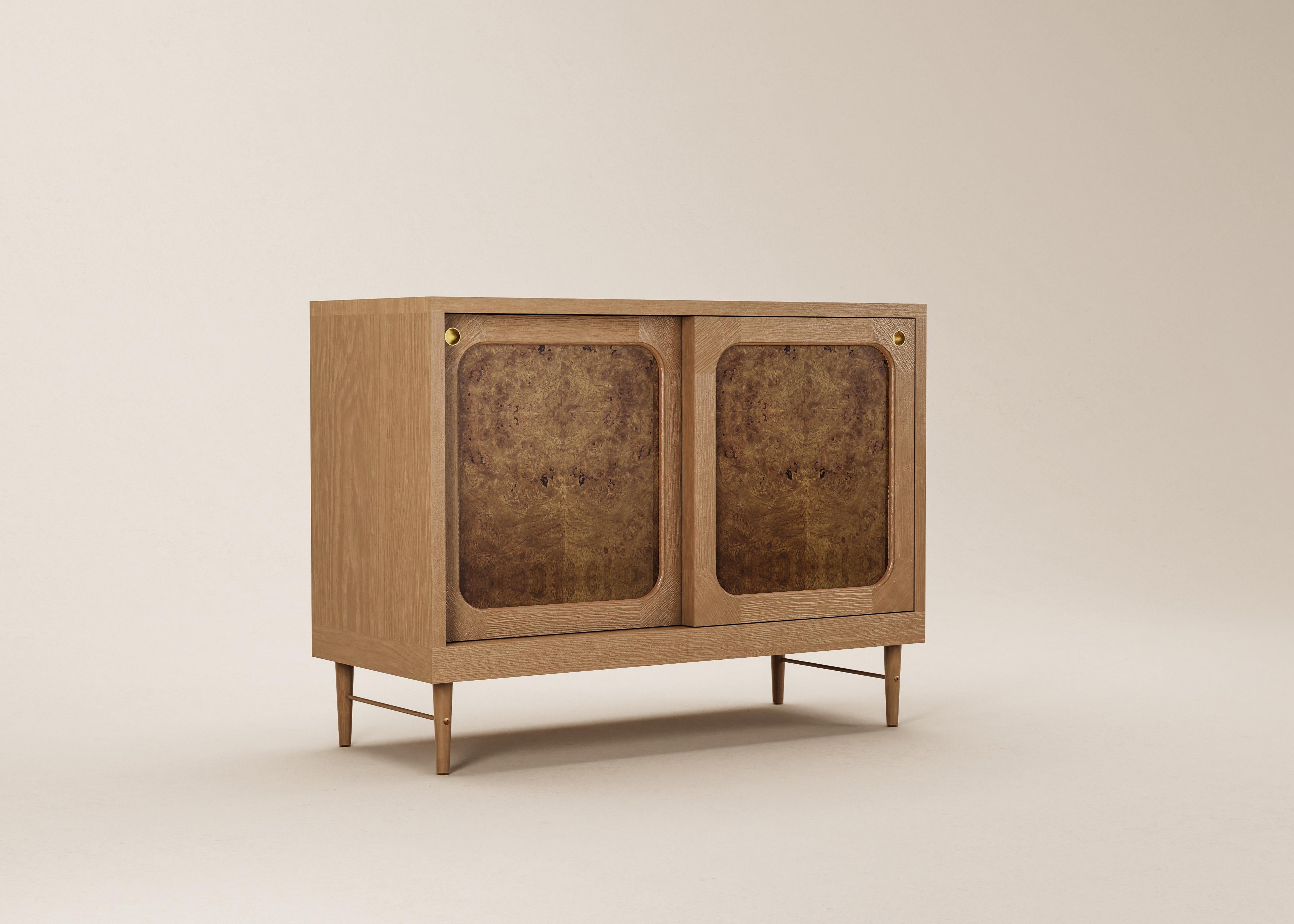 Mid-Century Modern Danish Sideboard in Cognac Oak and Natural Rattan — Small For Sale 6