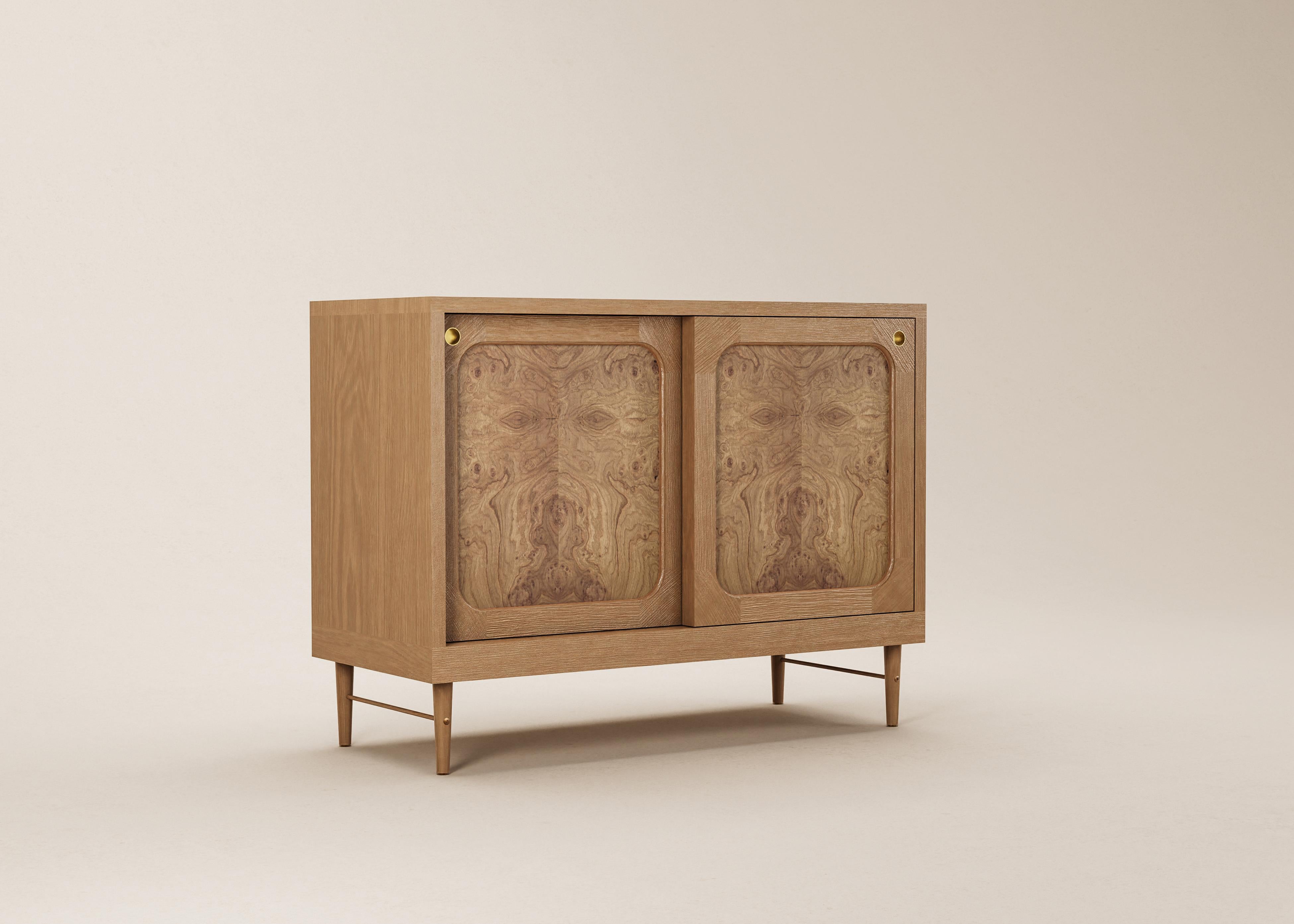 Mid-Century Modern Danish Sideboard in Cognac Oak and Natural Rattan — Small For Sale 7