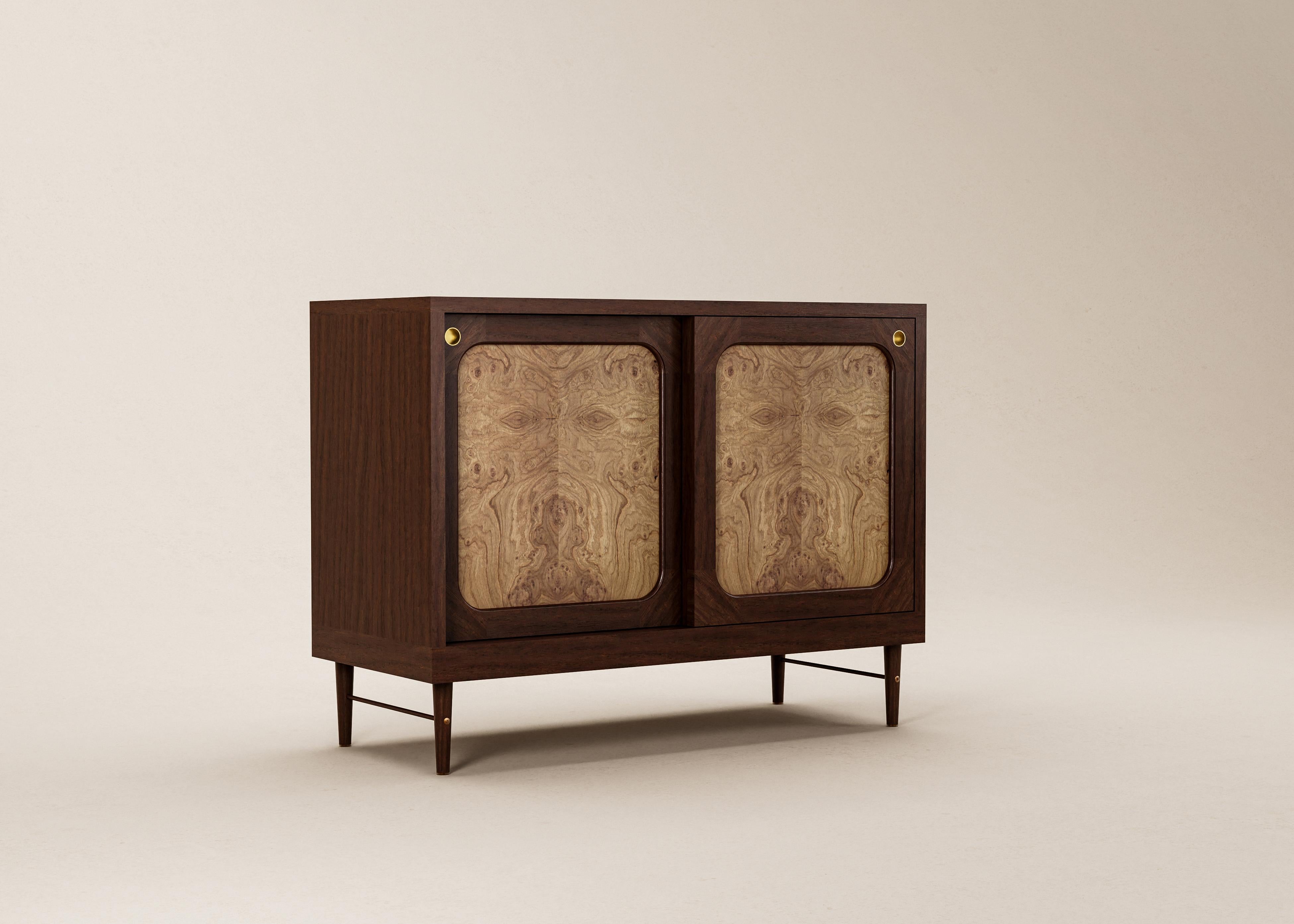 Mid-Century Modern Danish Sideboard in Cognac Oak and Natural Rattan — Small For Sale 9