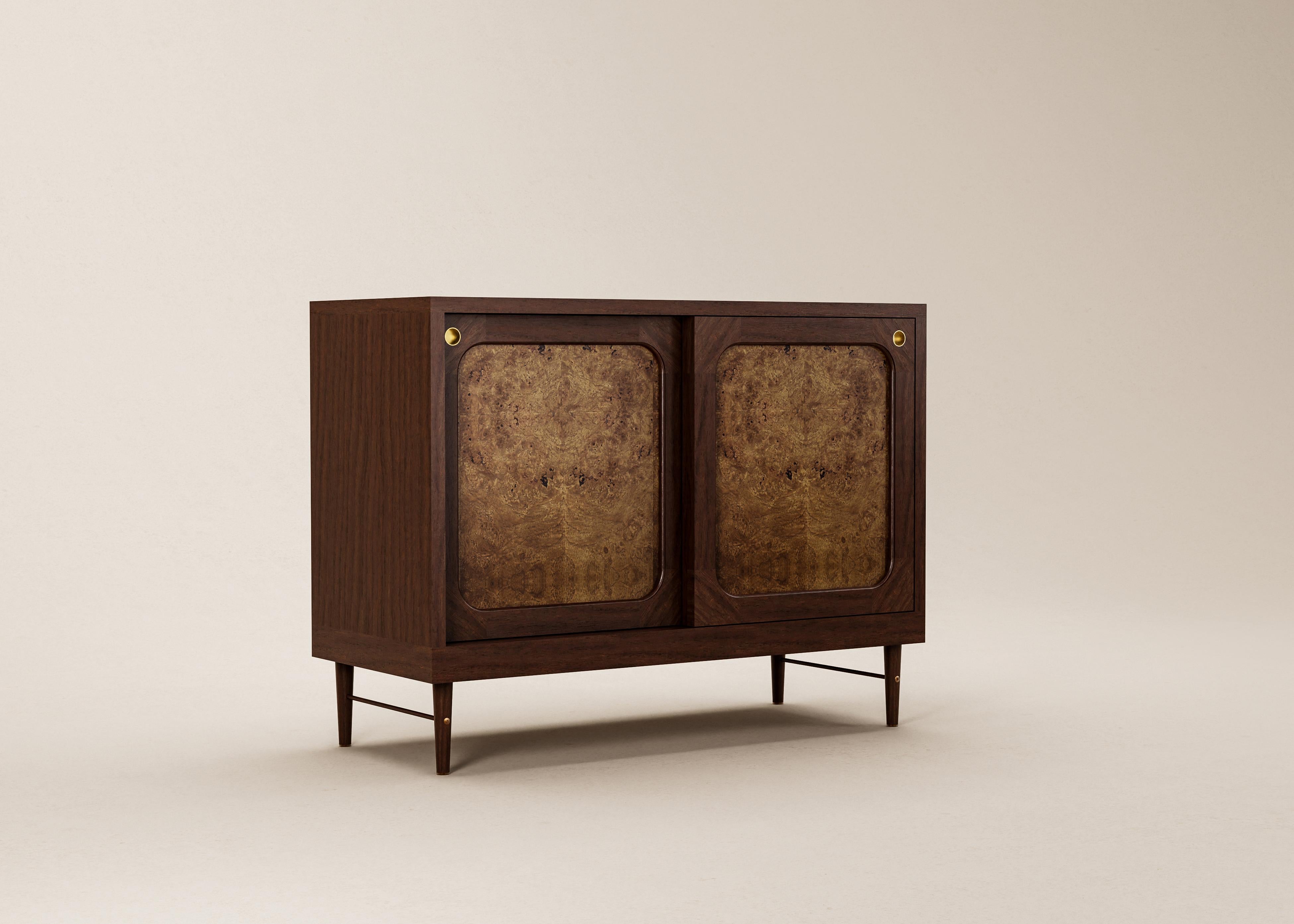 Mid-Century Modern Danish Sideboard in Cognac Oak and Natural Rattan — Small For Sale 10