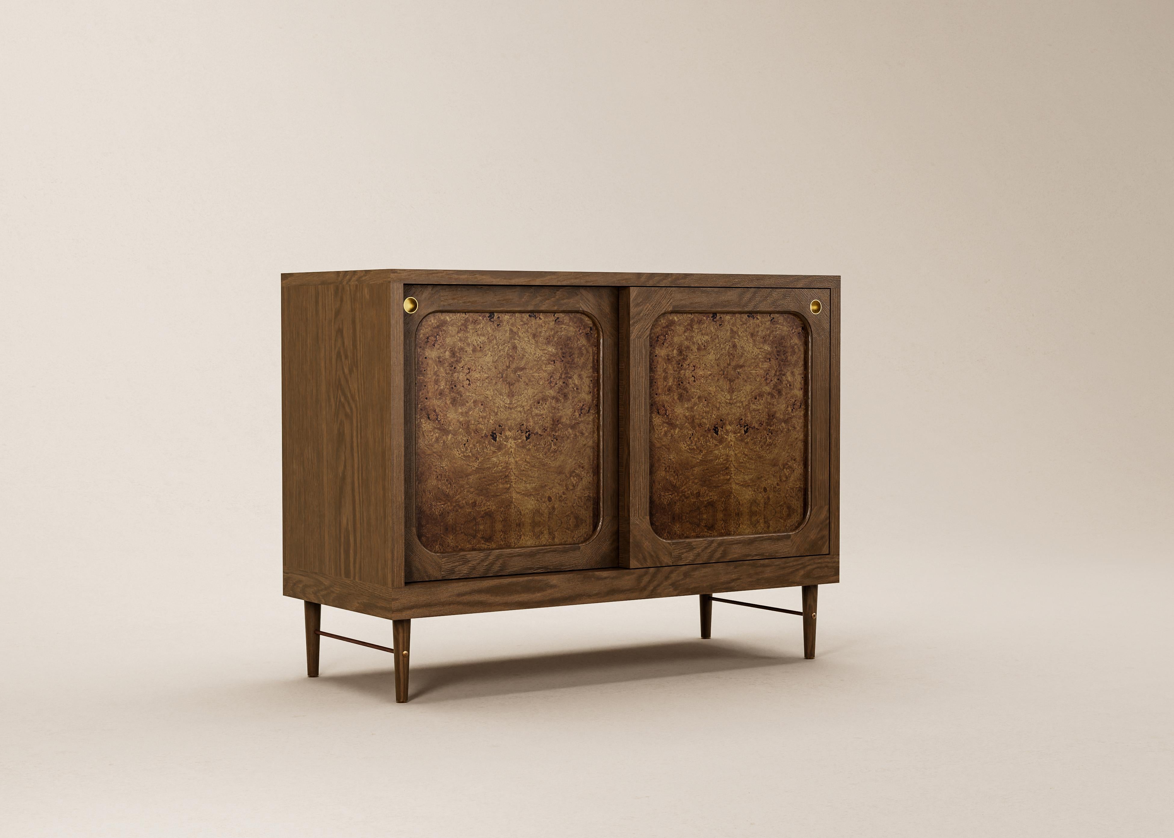 Mid-Century Modern Danish Sideboard in Cognac Oak and Natural Rattan — Small For Sale 3