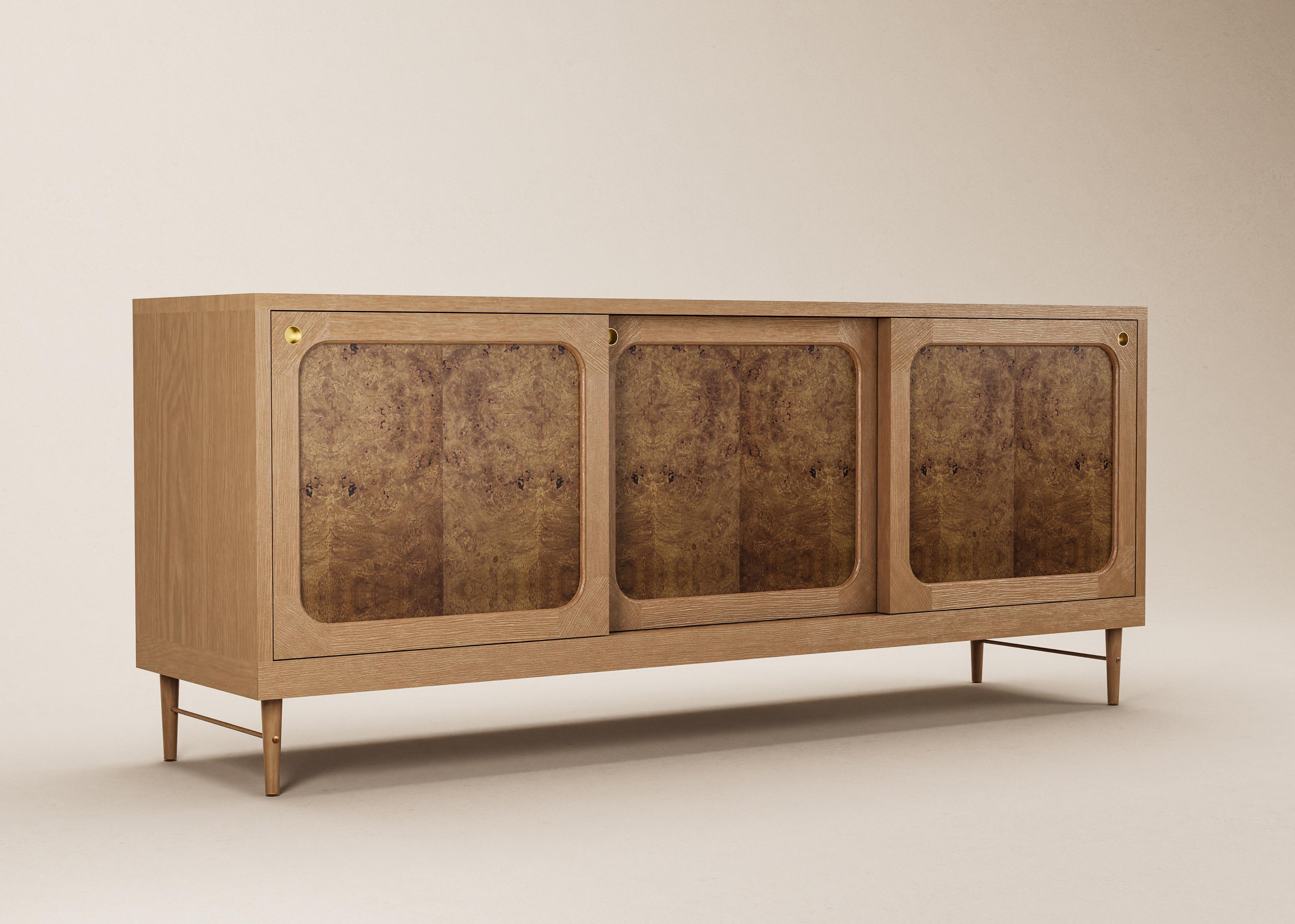 Mid-Century Modern Danish Sideboard in Cognac Oak and Natural Rattan — X - Large For Sale 5