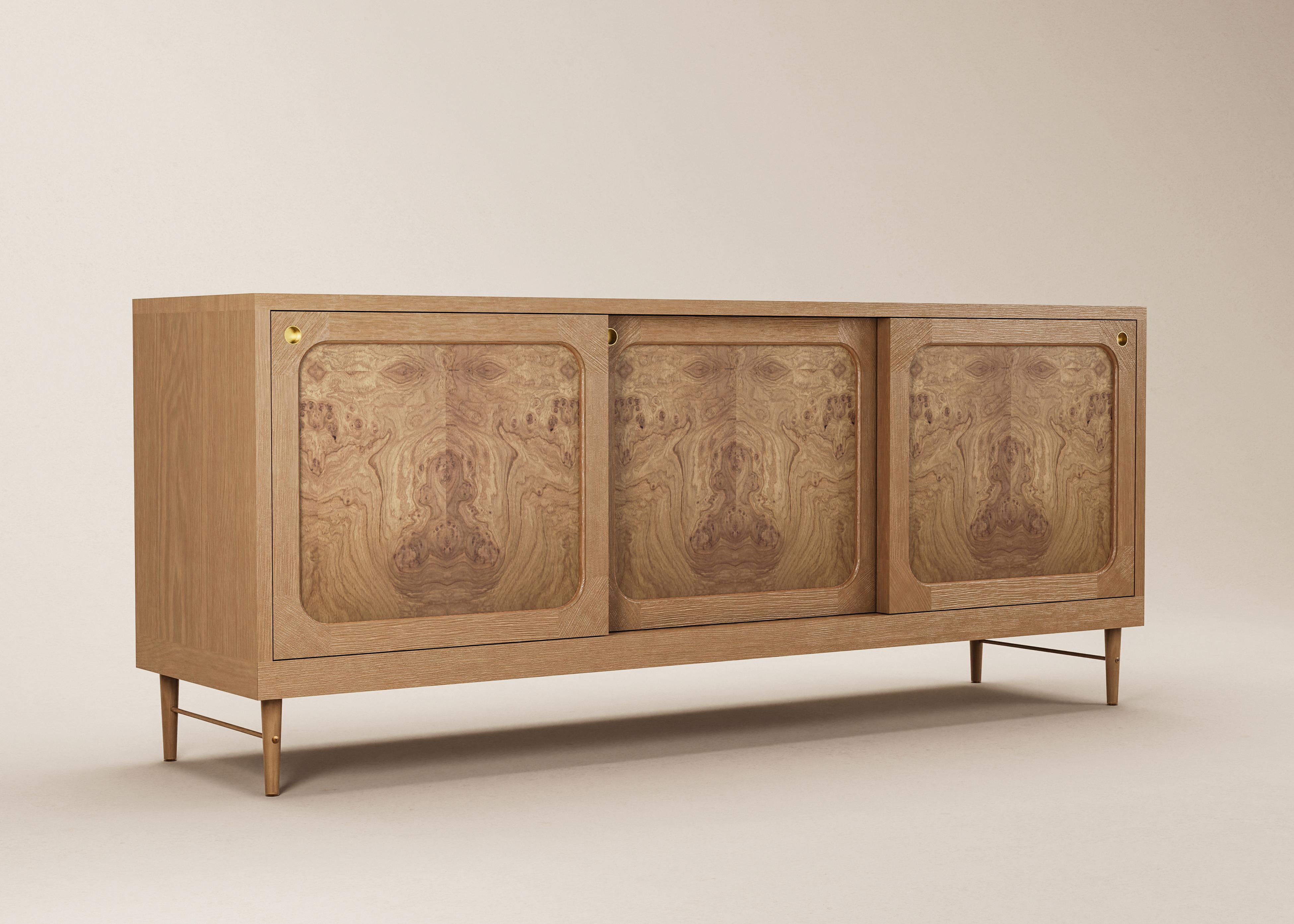 Mid-Century Modern Danish Sideboard in Cognac Oak and Natural Rattan — X - Large For Sale 6
