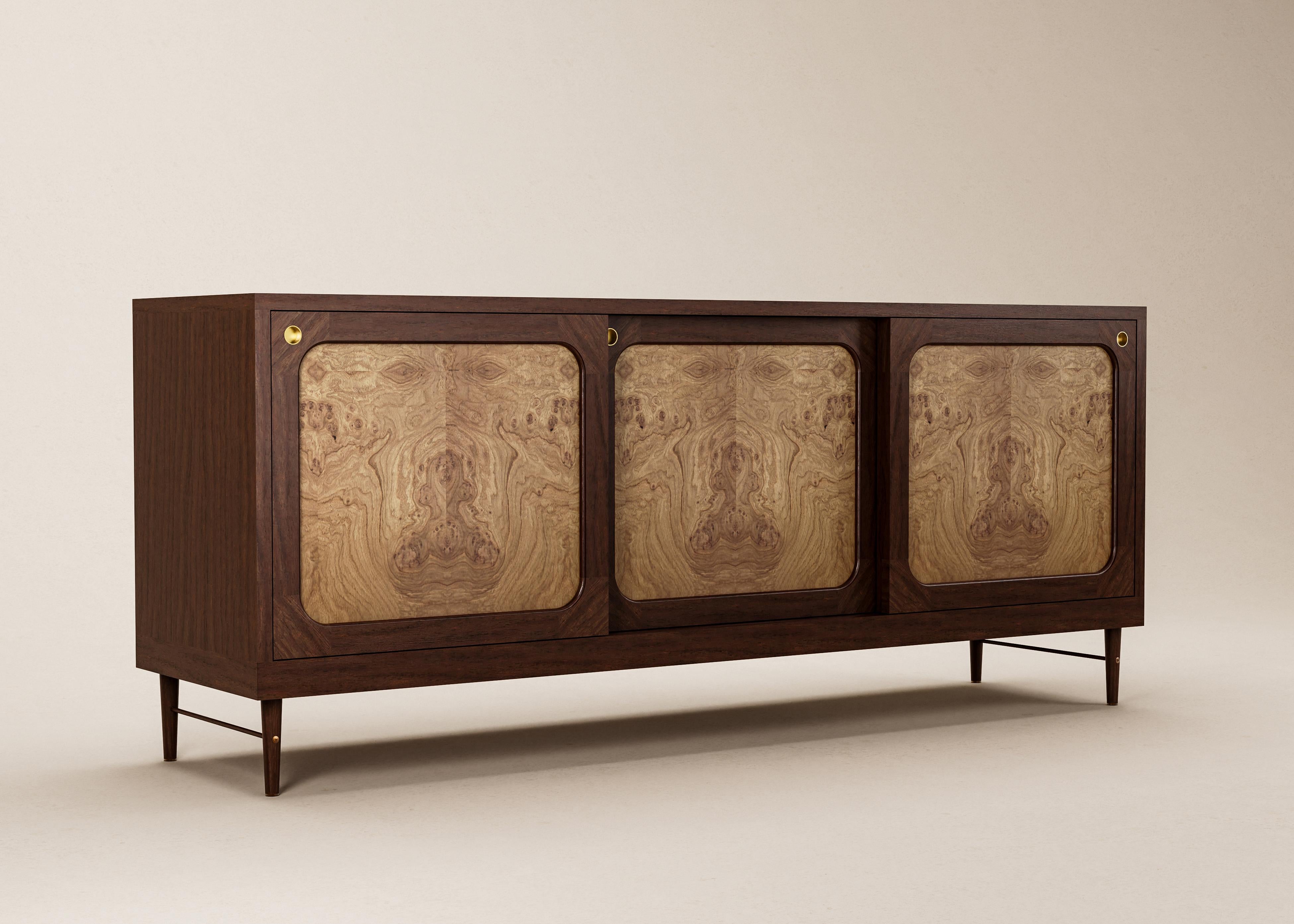 Mid-Century Modern Danish Sideboard in Cognac Oak and Natural Rattan — X - Large For Sale 9