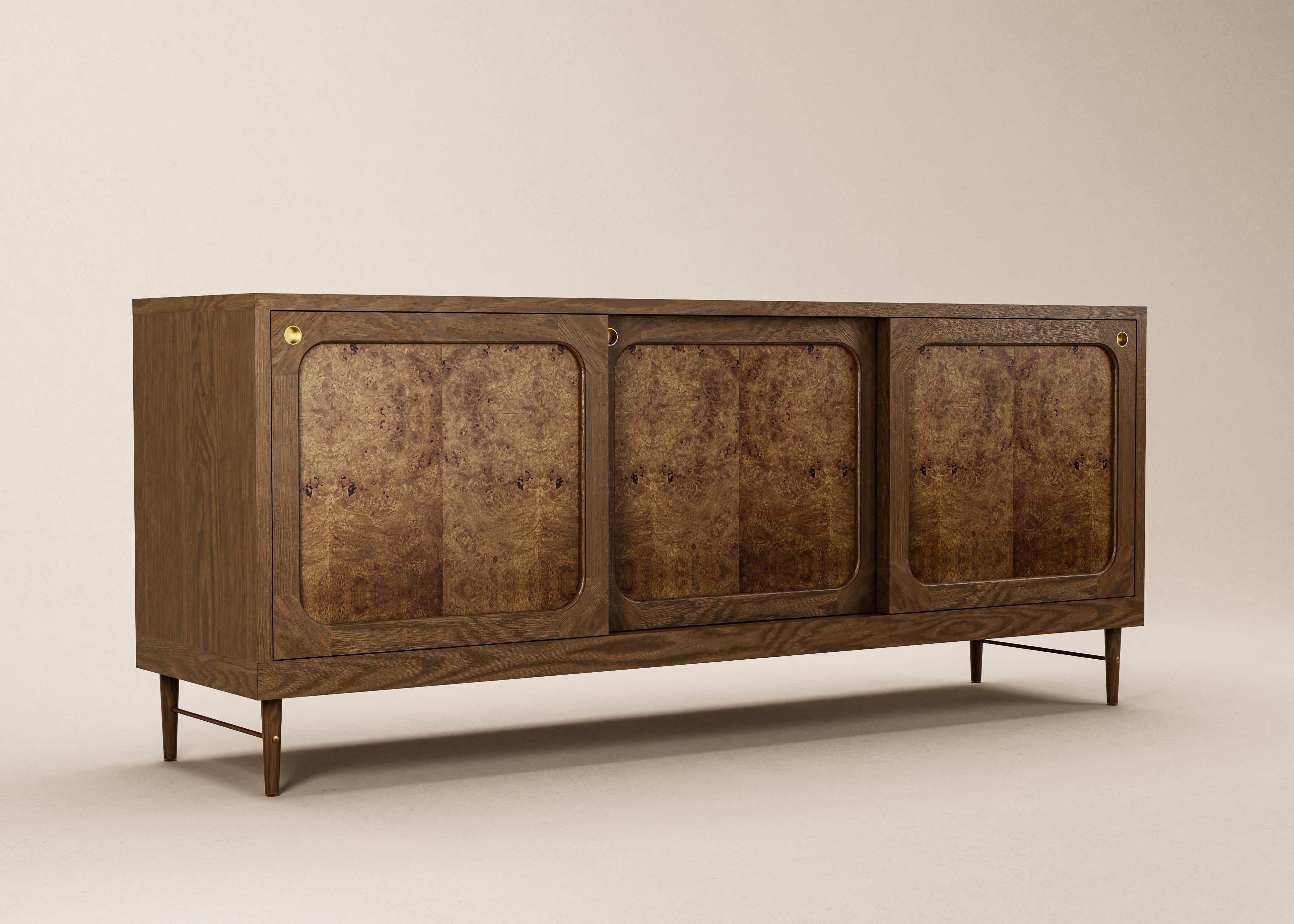Mid-Century Modern Danish Sideboard in Cognac Oak and Natural Rattan — X - Large For Sale 2