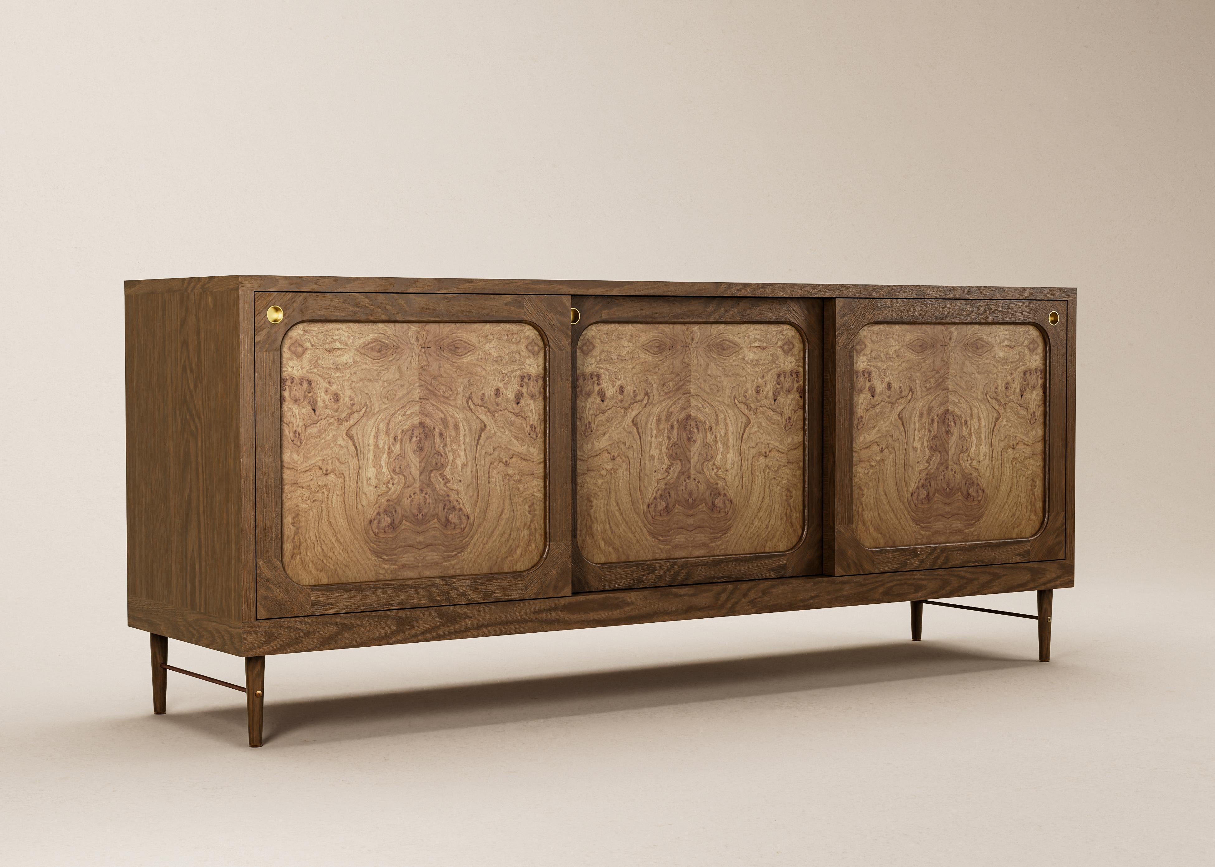 Mid-Century Modern Danish Sideboard in Cognac Oak and Natural Rattan — X - Large For Sale 3