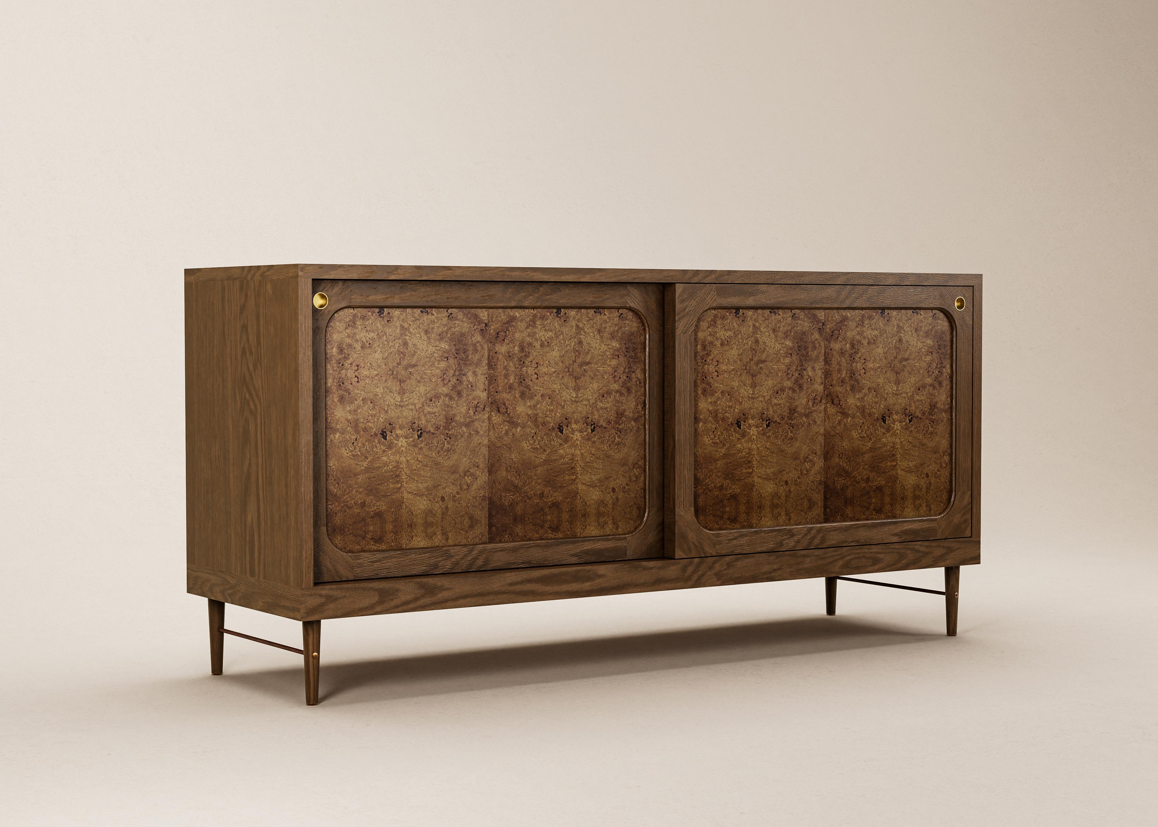 Mid-Century Modern Danish Sideboard in Natural Oak and Rattan — Large For Sale 5