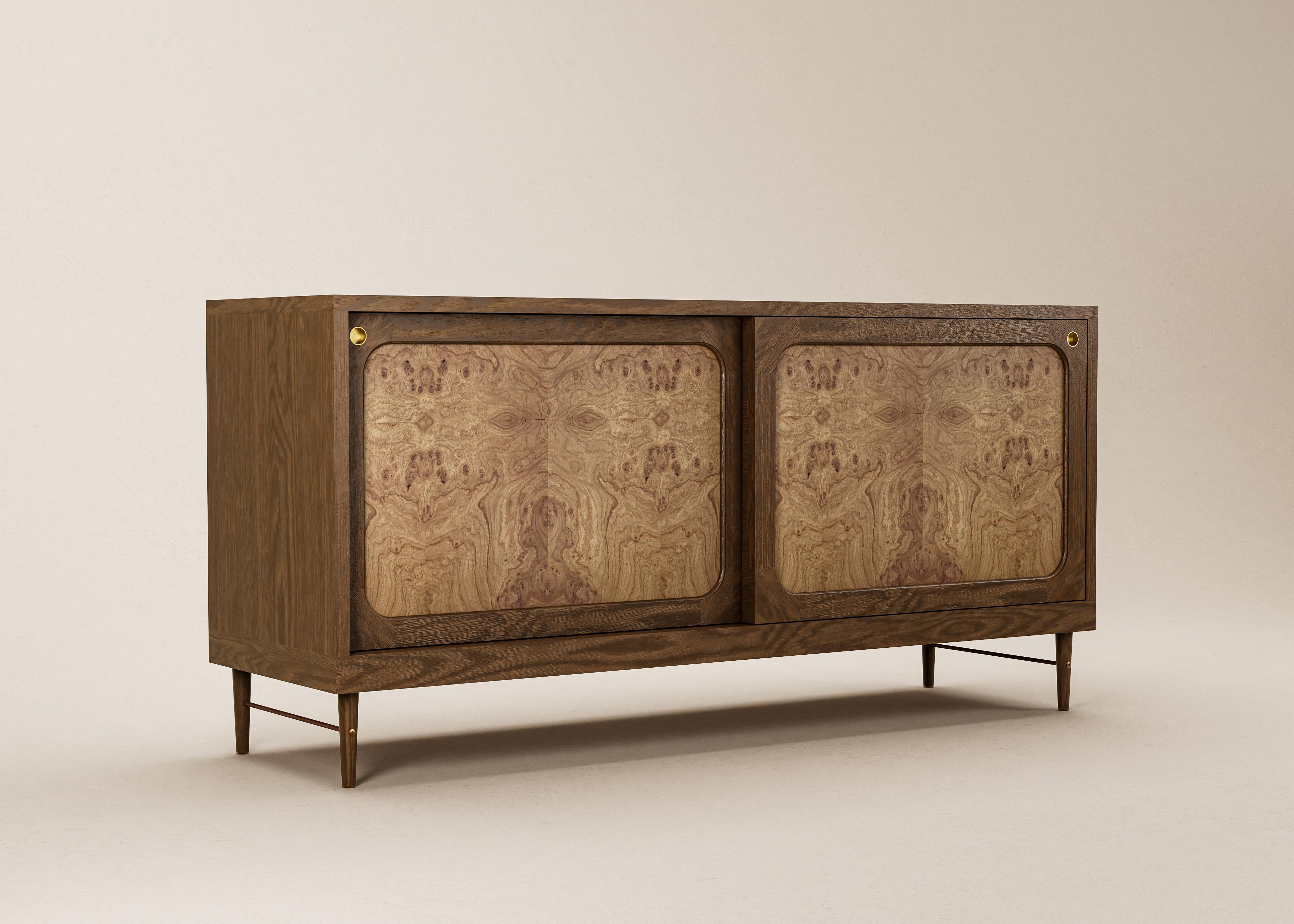 Mid-Century Modern Danish Sideboard in Natural Oak and Rattan — Large For Sale 6