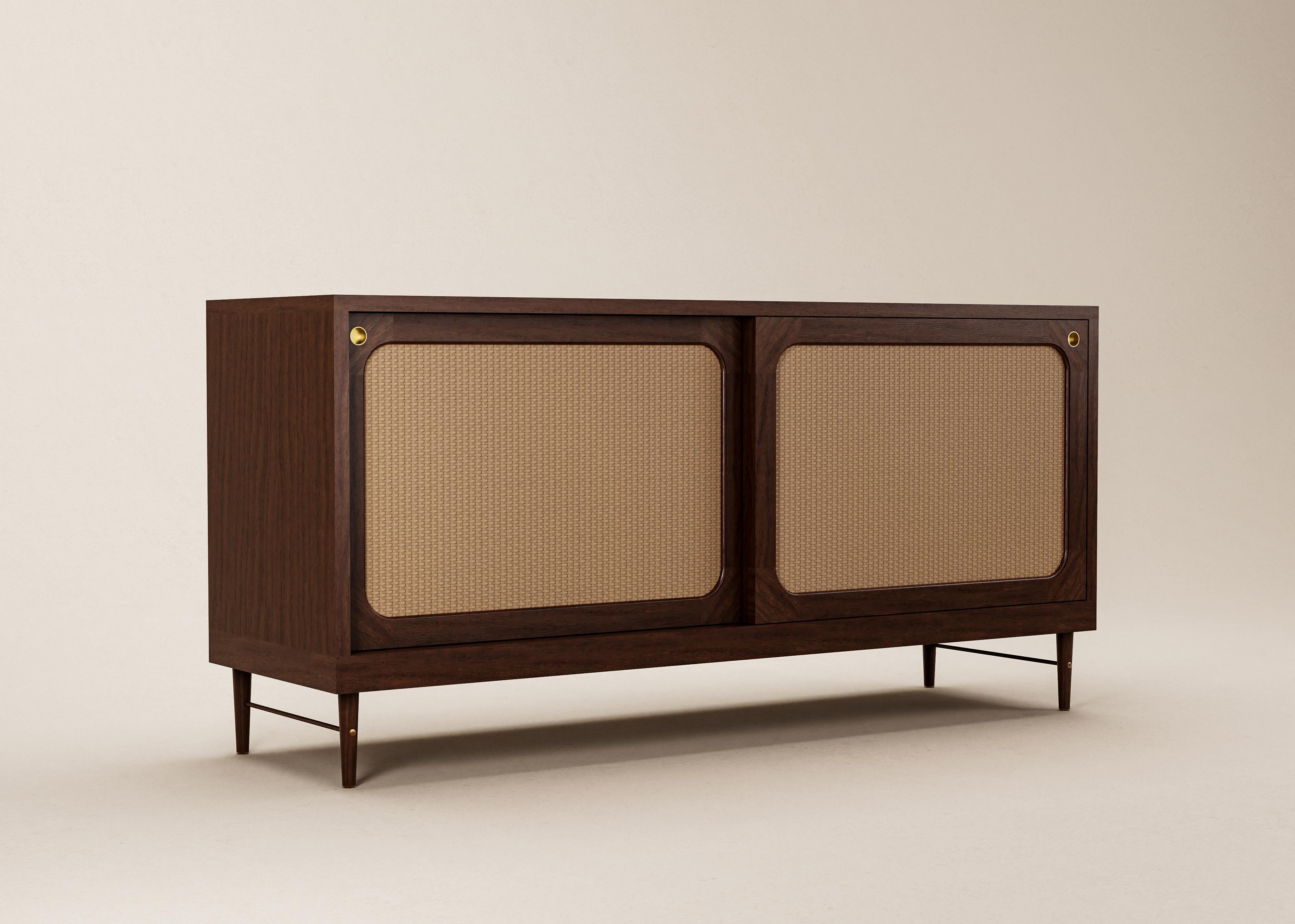 Mid-Century Modern Danish Sideboard in Natural Oak and Rattan — Large For Sale 12